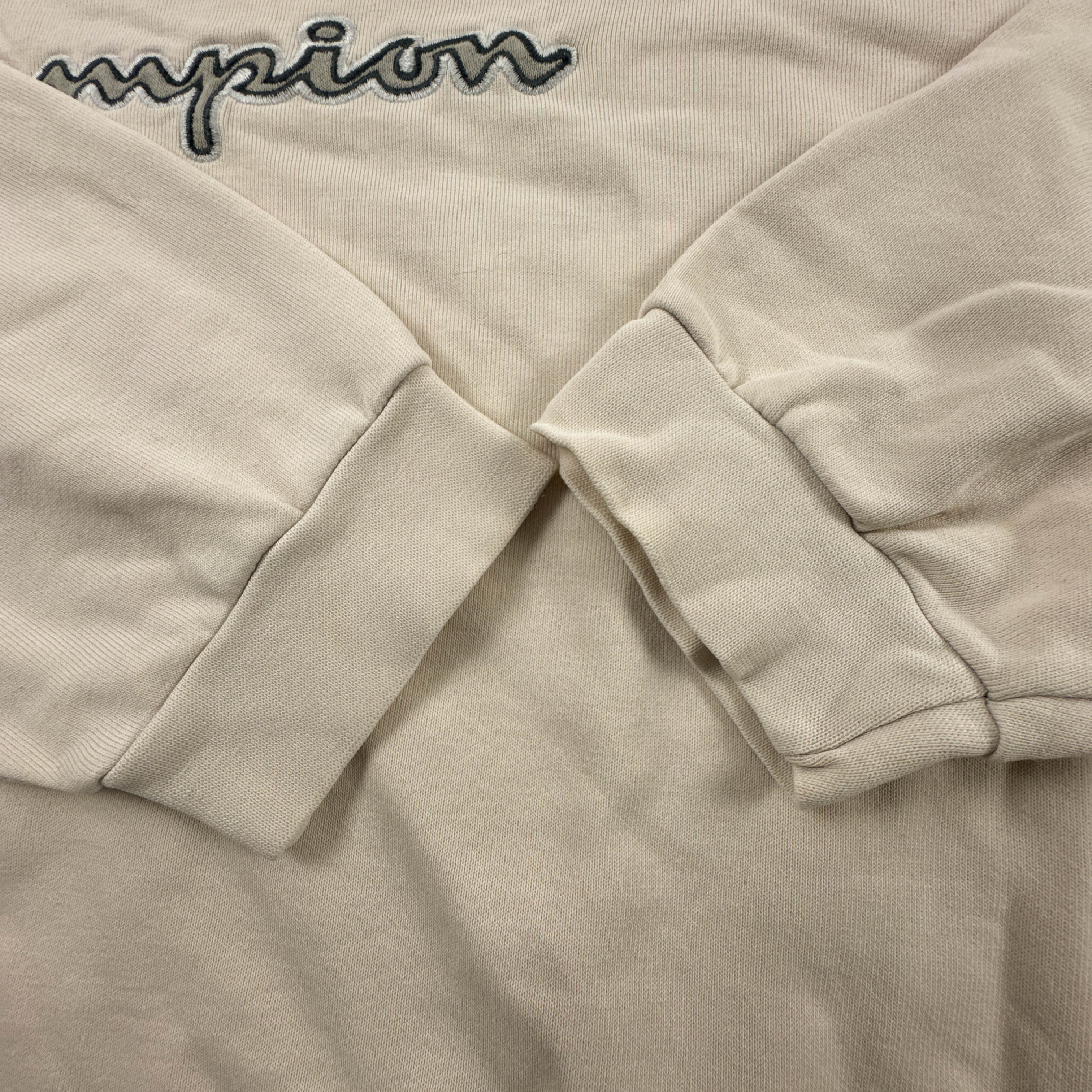 Felpa Champion Vintage crema a girocollo logo ricamato anni 90 00 - Taglia XXL uomo