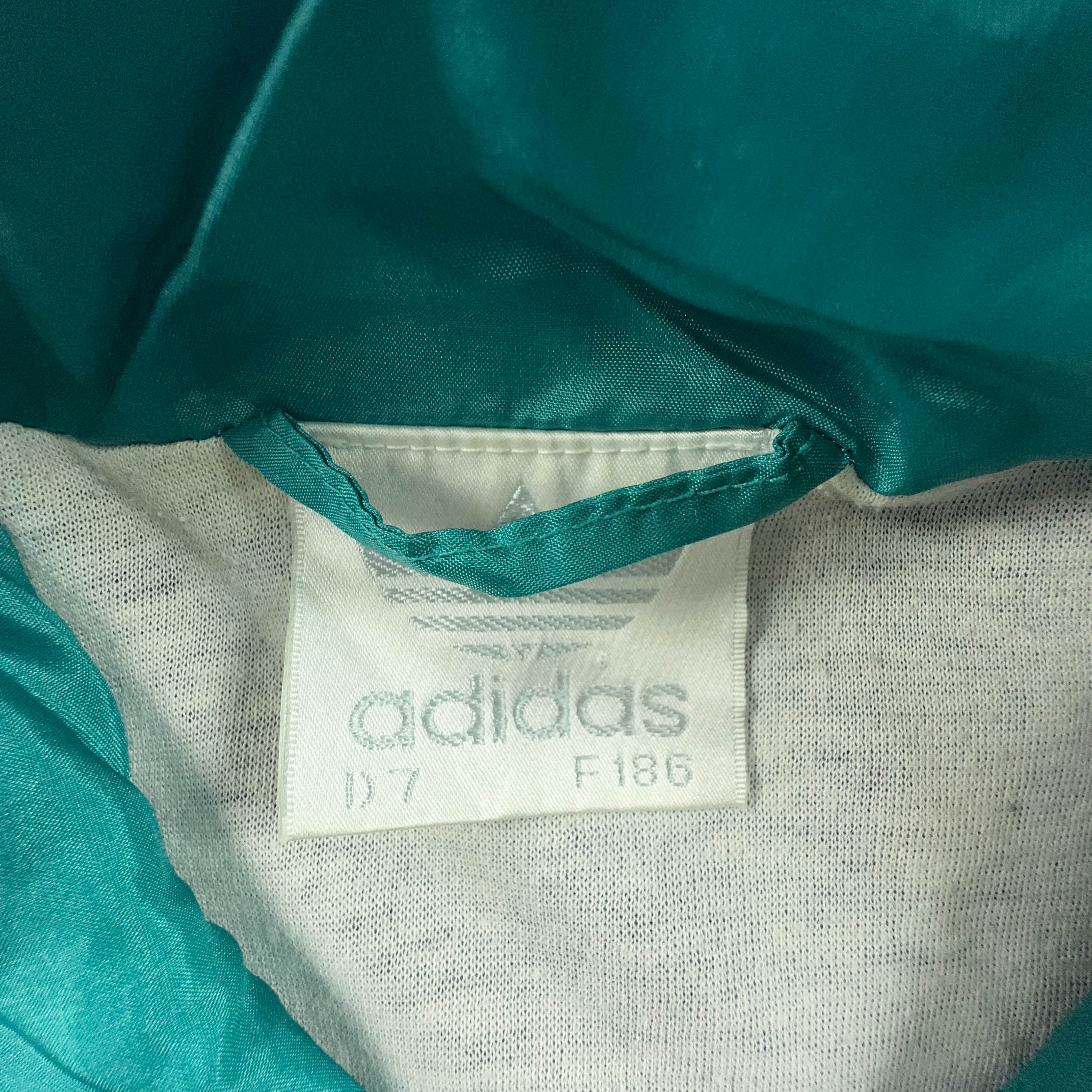 Giacca a vento Adidas Vintage blu con zip anni 90 - Taglia 186 uomo