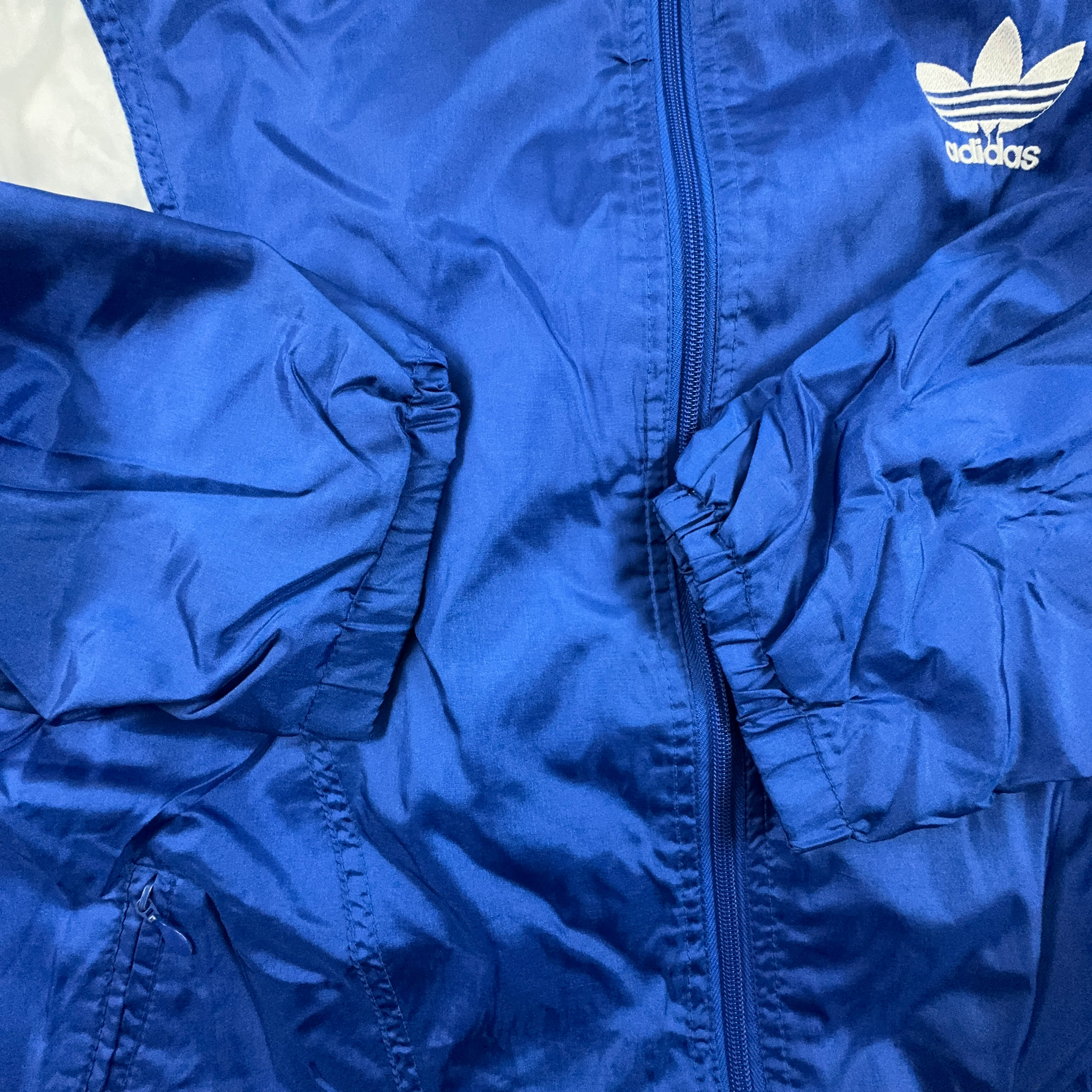 Giacca a vento Adidas Vintage blu con zip anni 90 - Taglia 186 uomo