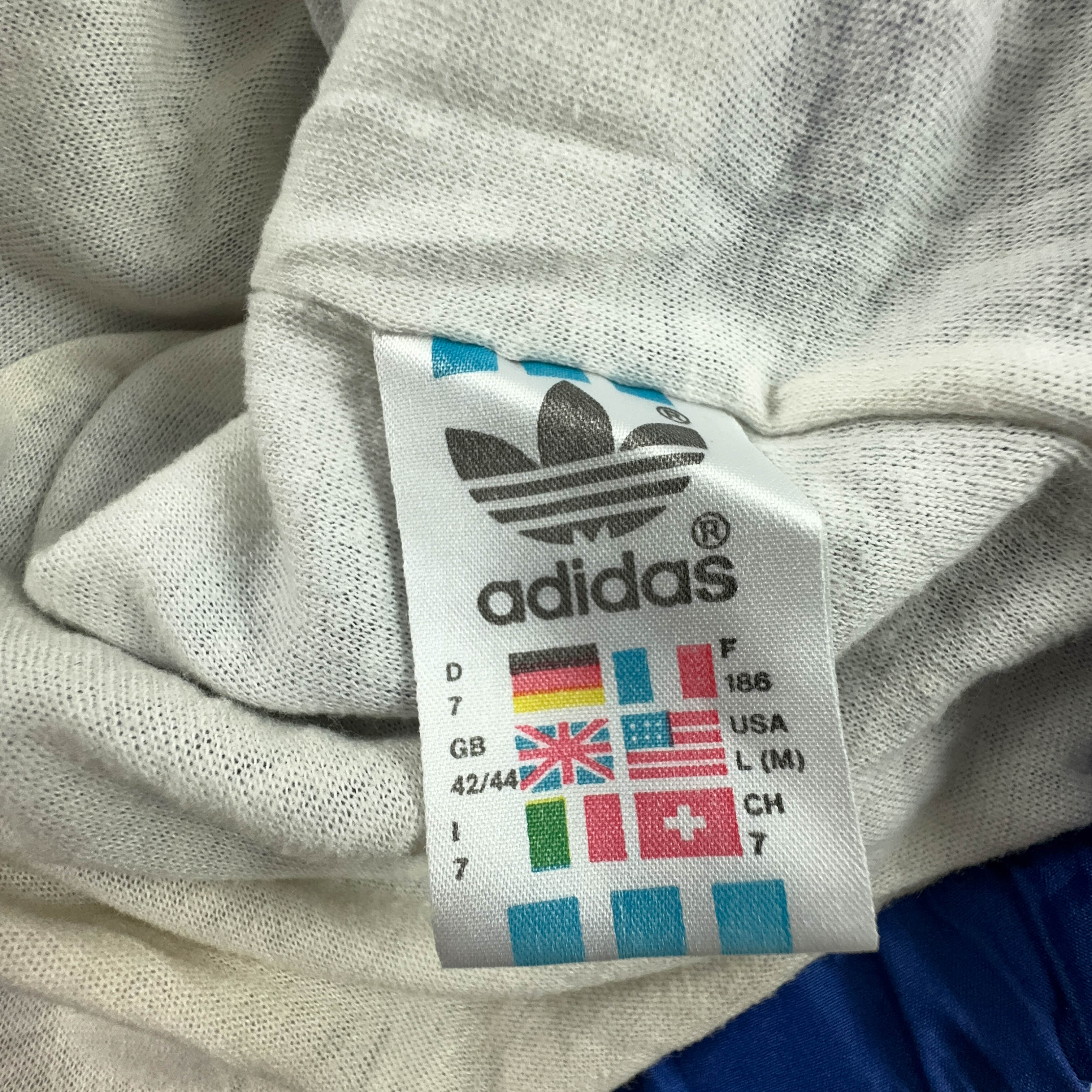 Giacca a vento Adidas Vintage blu con zip anni 90 - Taglia 186 uomo