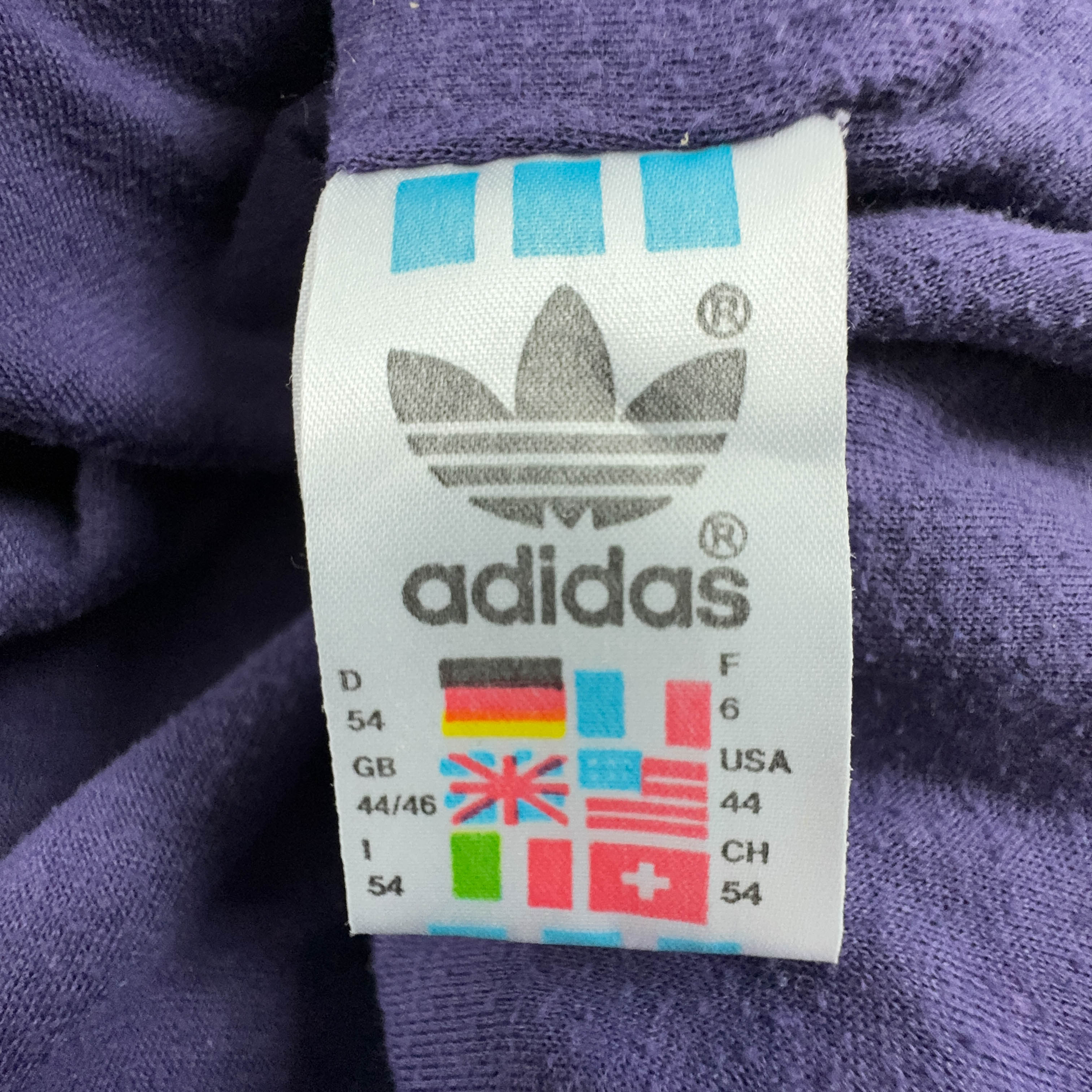Giacca a vento Adidas Vintage viola anni 90 con zip - Taglia D54 F8 uomo