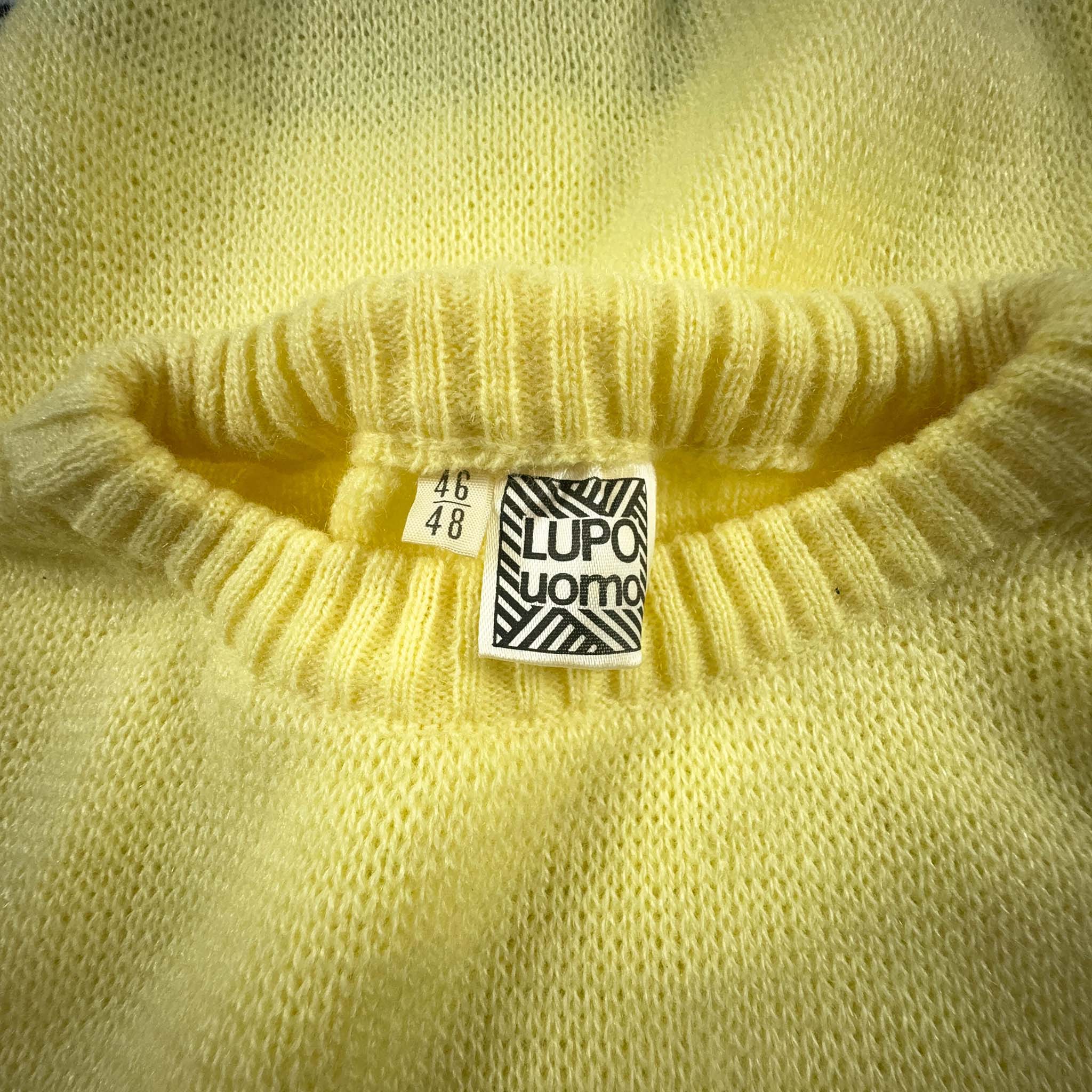 Yellow and Grey Vintage Sweater with Embroidery - Size M Men