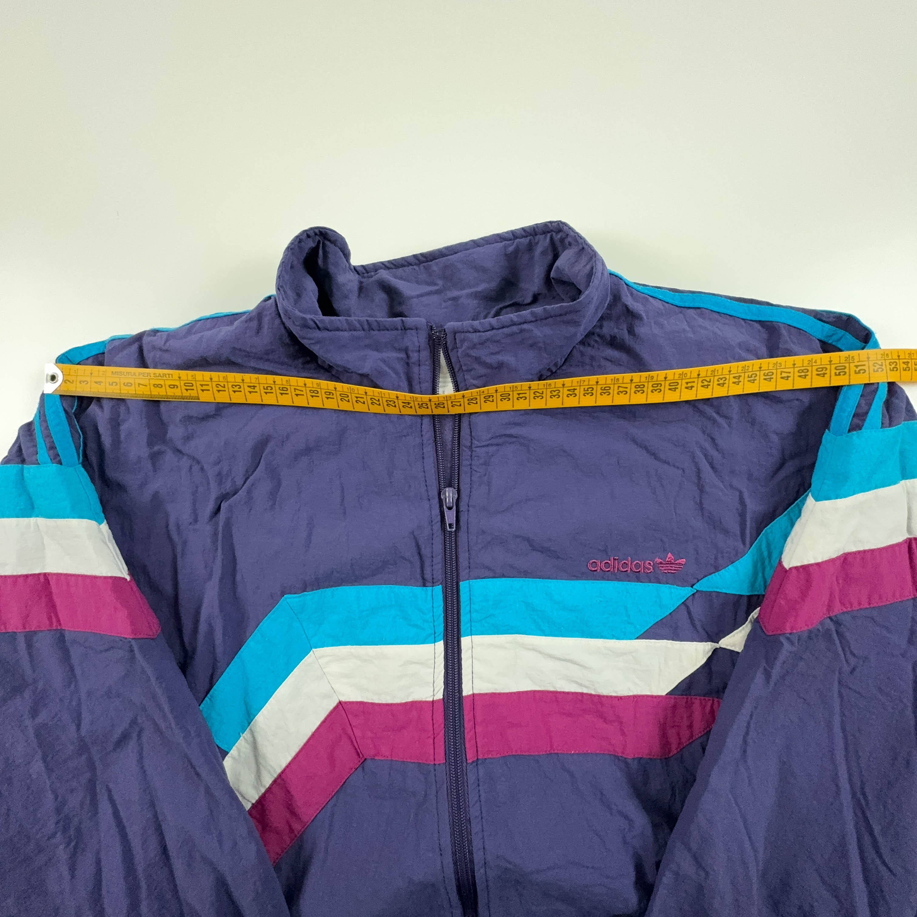 Giacca a vento Adidas Vintage viola anni 90 con zip - Taglia D54 F8 uomo