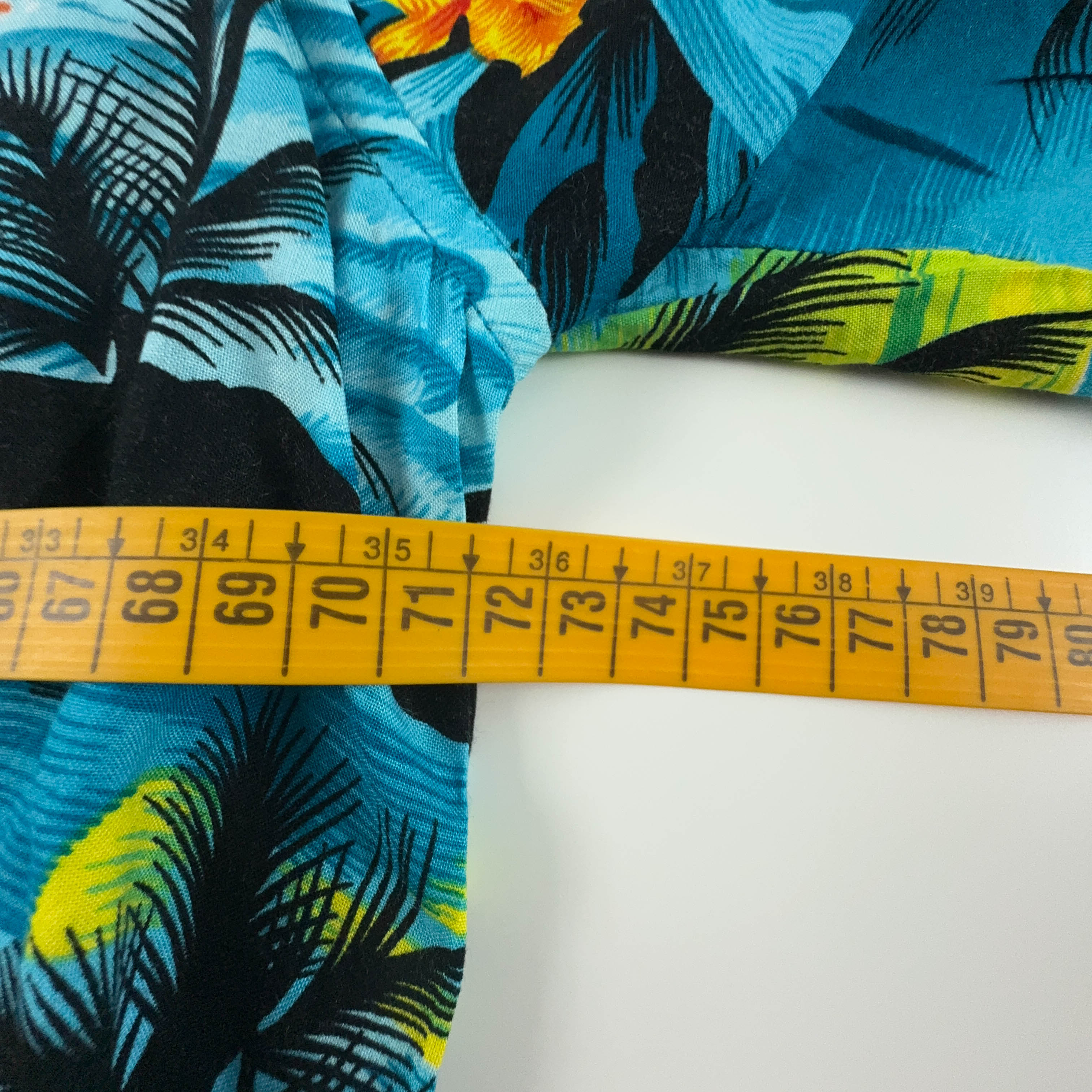 Camicia Vintage azzurra a fantasia Hawaii - Taglia 3XL uomo