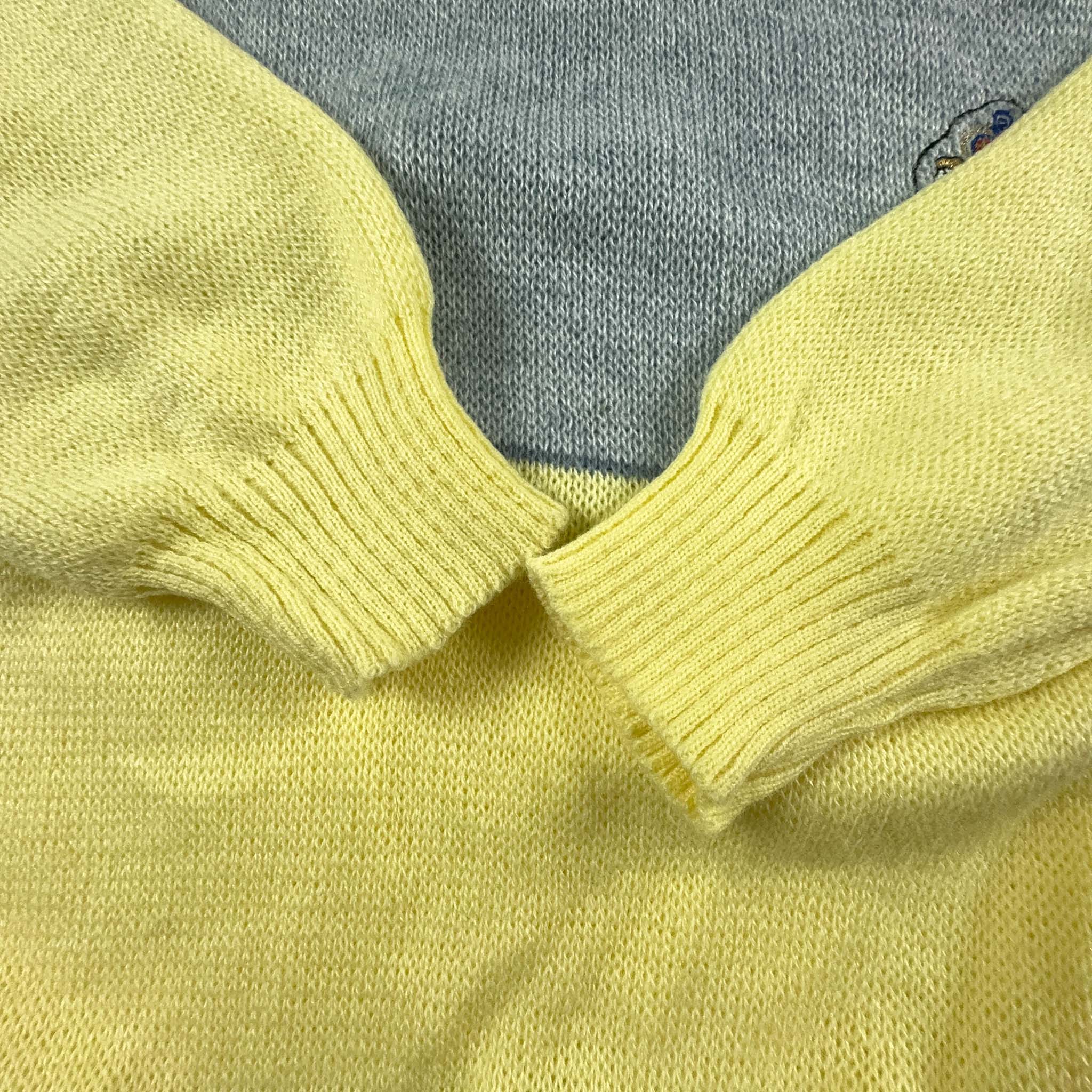 Yellow and Grey Vintage Sweater with Embroidery - Size M Men