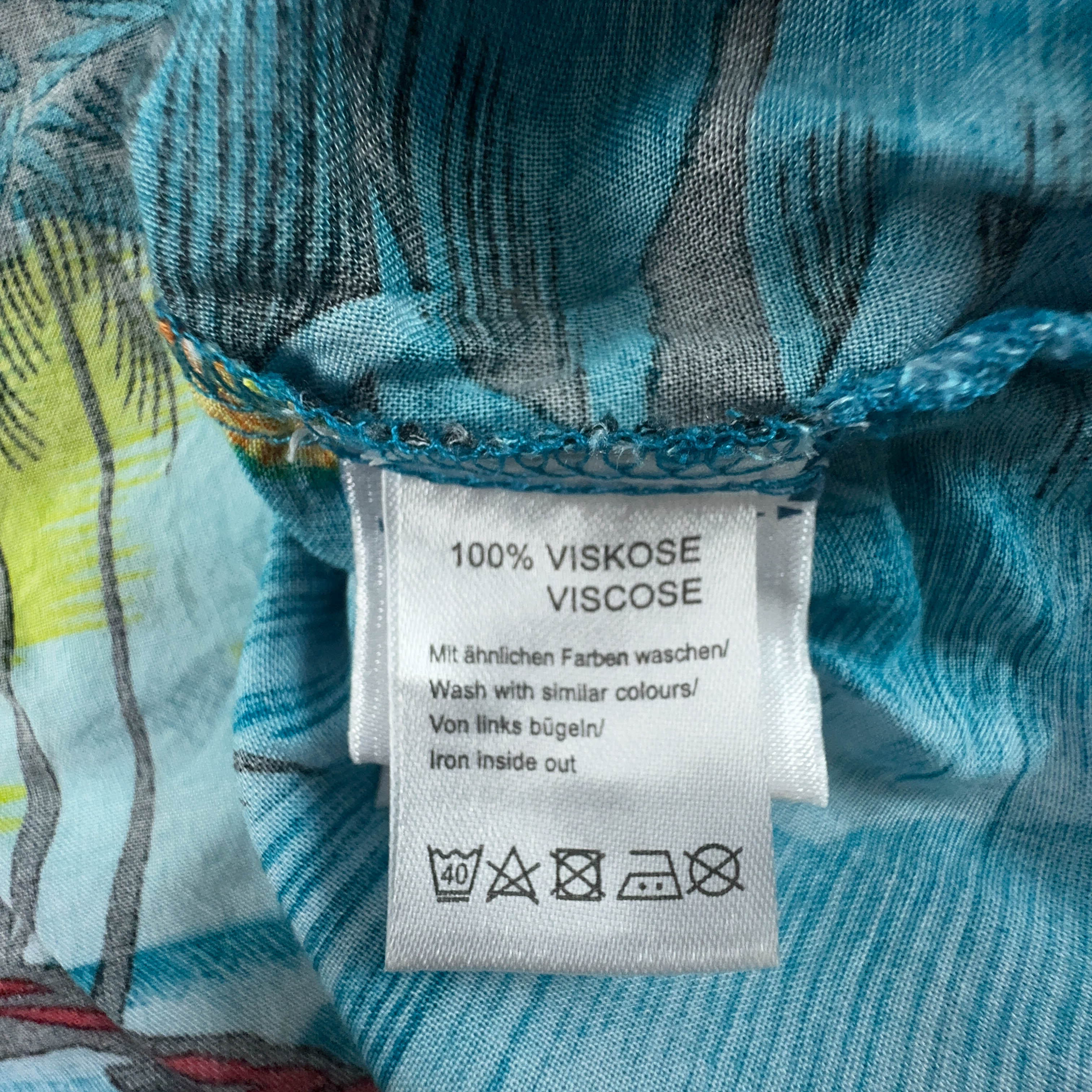 Camicia Vintage azzurra a fantasia Hawaii - Taglia 3XL uomo