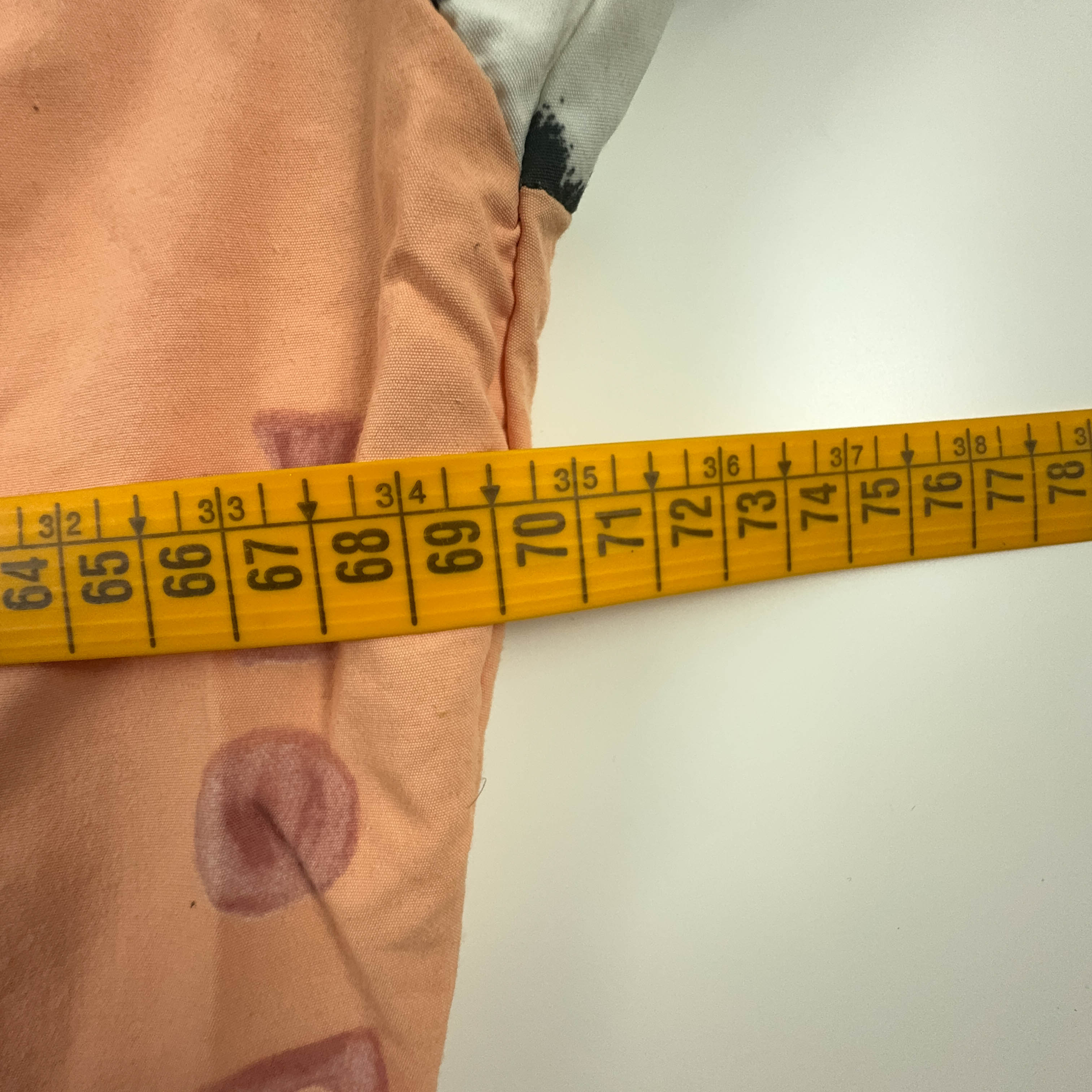 Giacca a vento Vintage arancione a fantasia foderata con zip - Taglia XL uomo