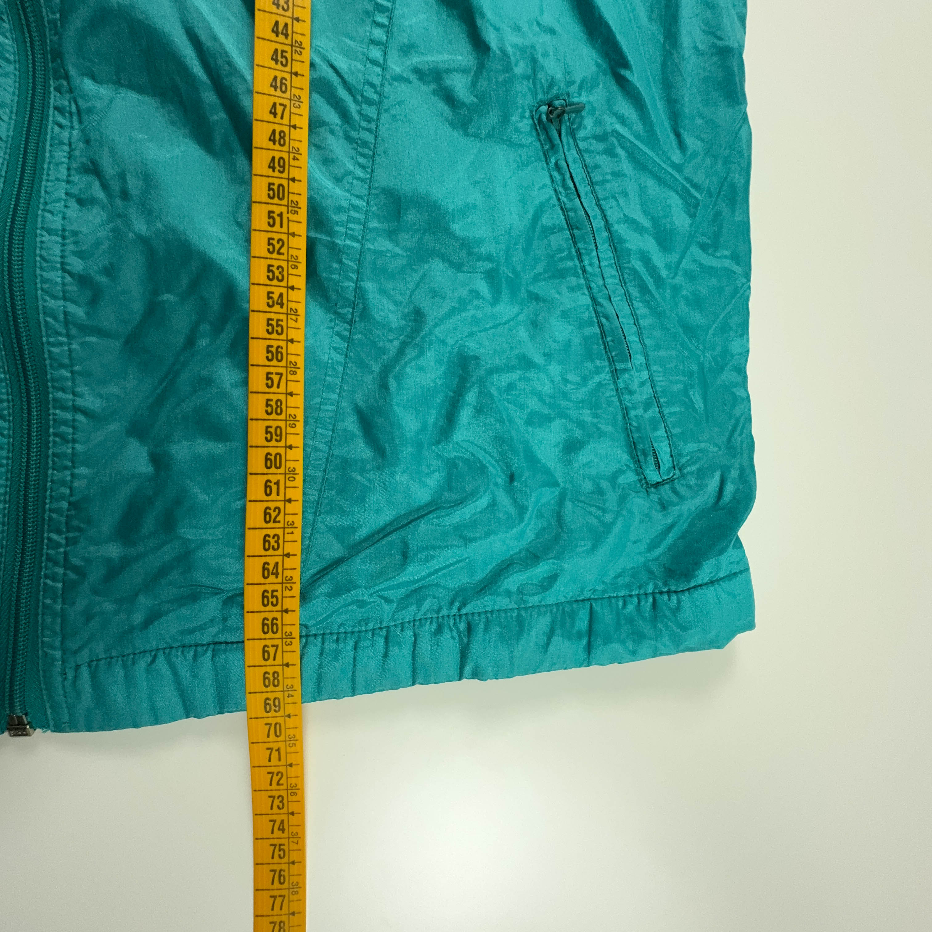 Giacca a vento Adidas Vintage verde anni 90 con zip - Taglia 8 uomo