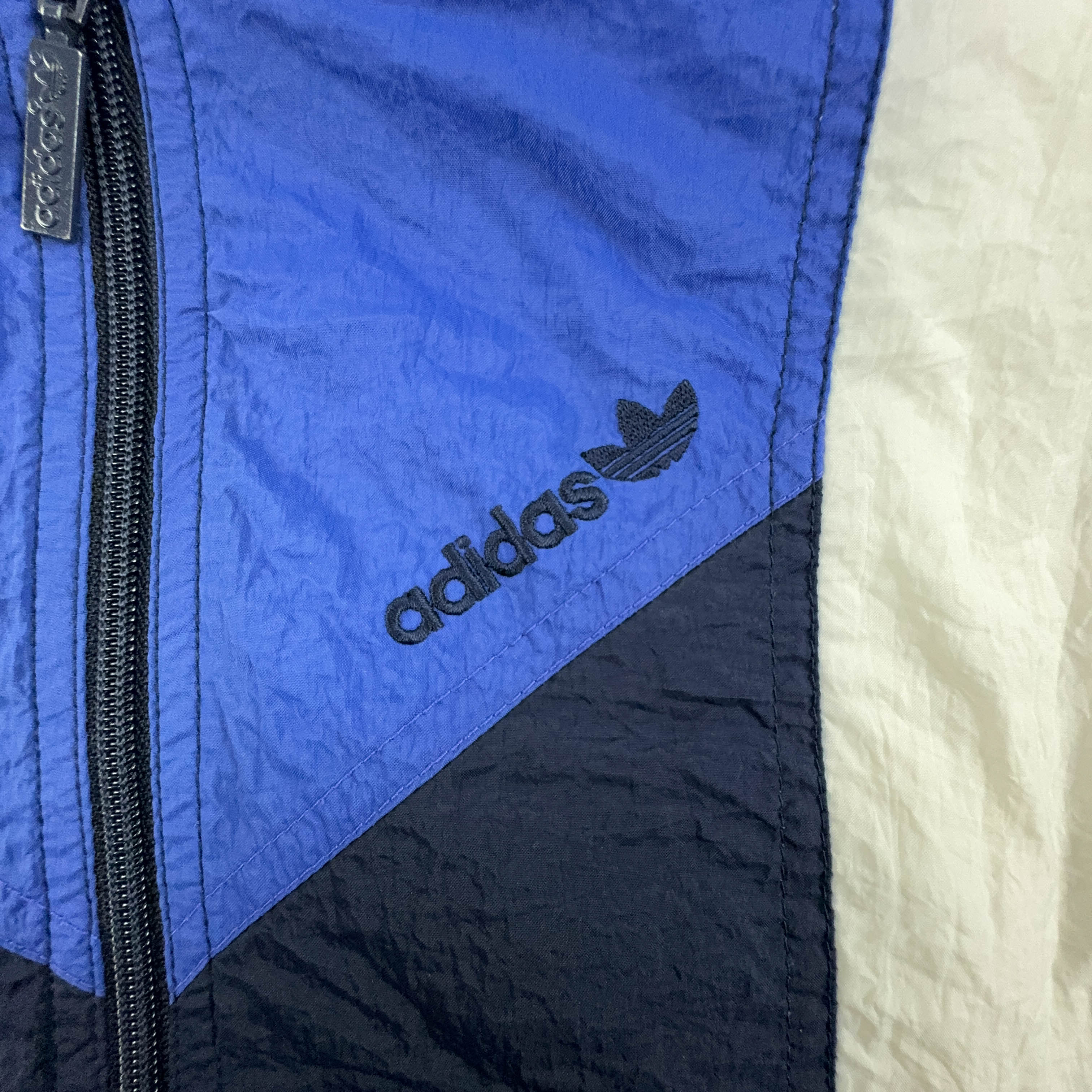 Giacca a vento Adidas Vintage blu e bianca anni 90 - Taglia D4 F168 uomo