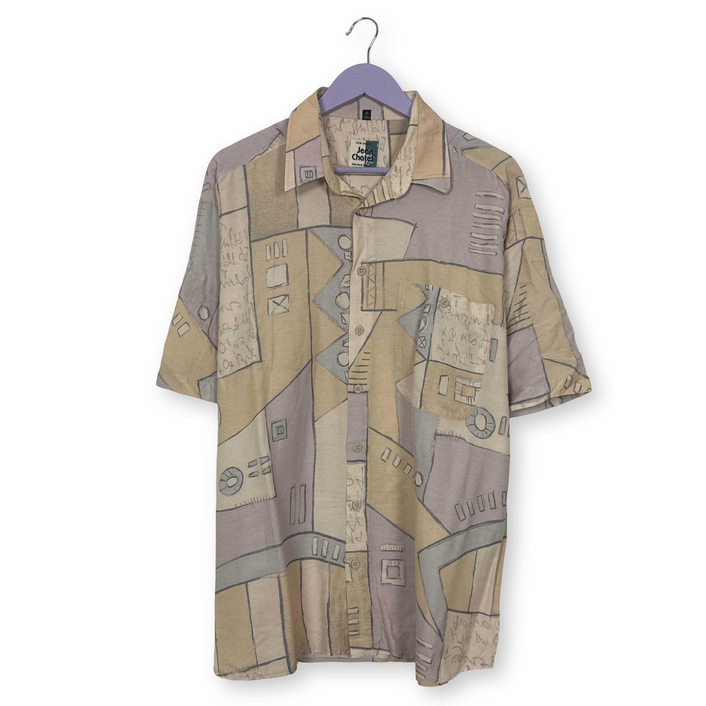 Camicia Vintage multicolore geometrica astratta anni 80 90 - Taglia L/XL uomo