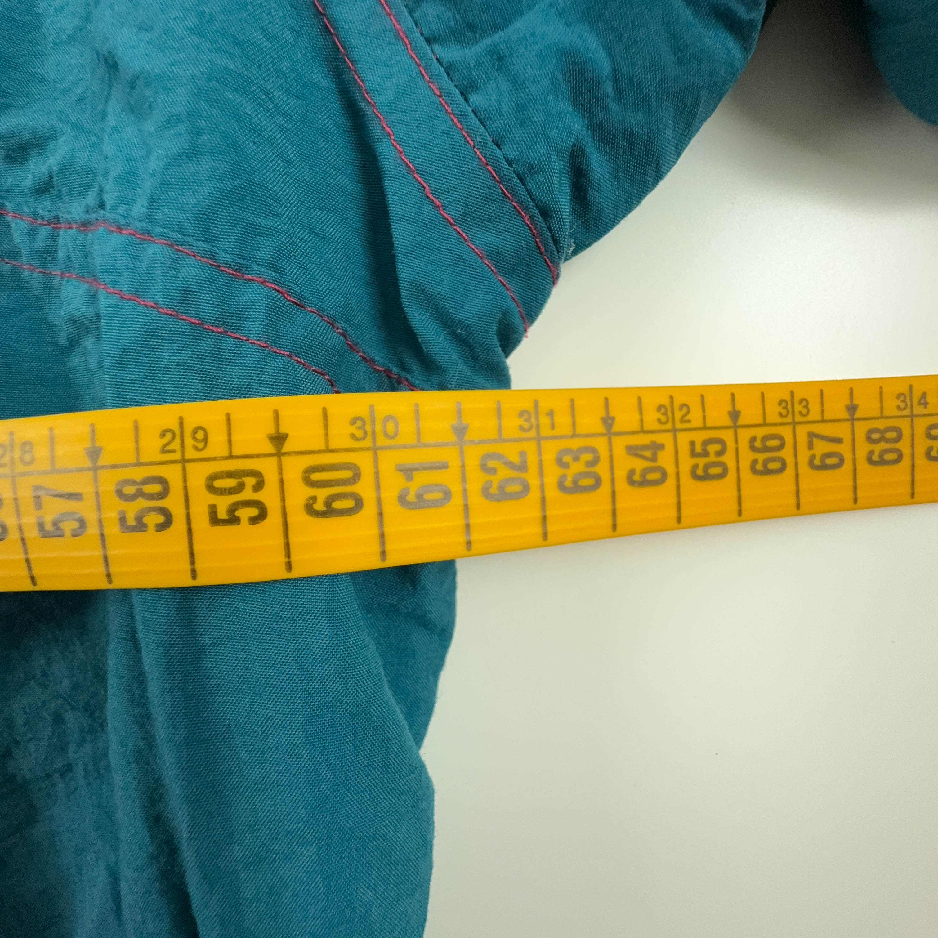 Giacca a vento Rodeo Vintage verde con zip rosse - Taglia M 48 50 uomo