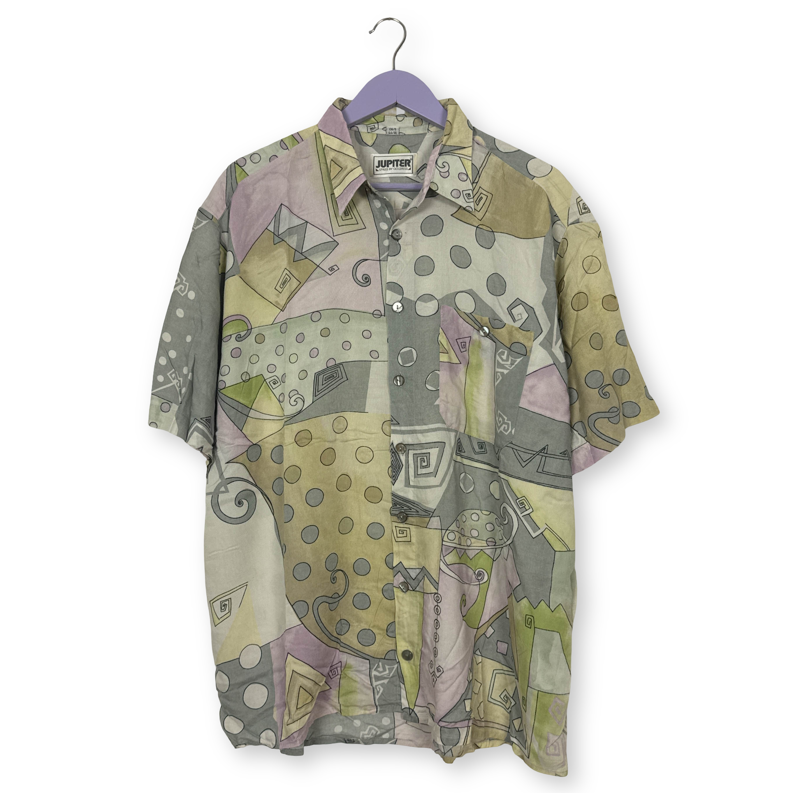 Camicia Vintage multicolore astratta geometrica anni 80 90 - Taglia L/XL uomo