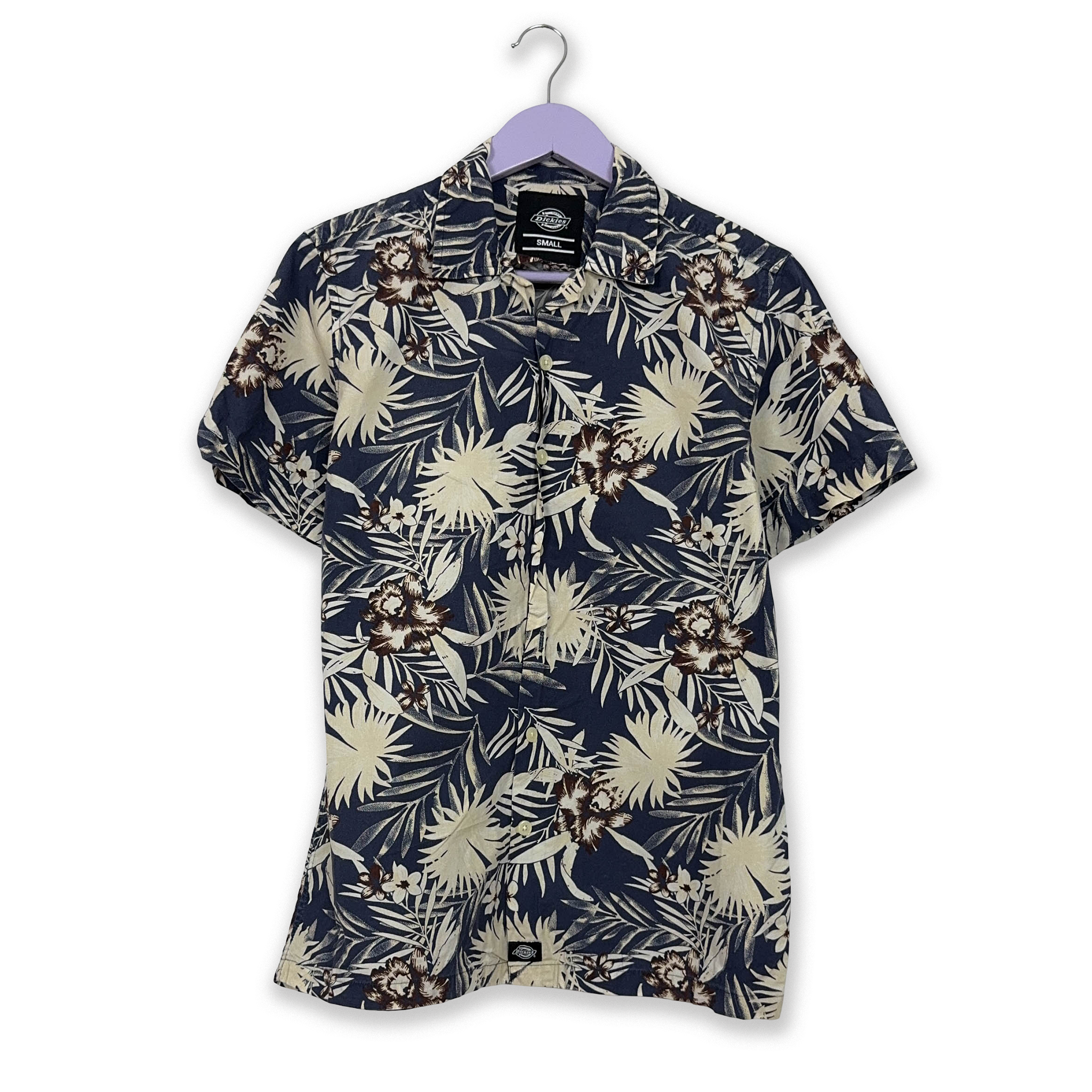 Camicia Dickies Vintage blu scura a fantasia astratta - Taglia XS/S uomo