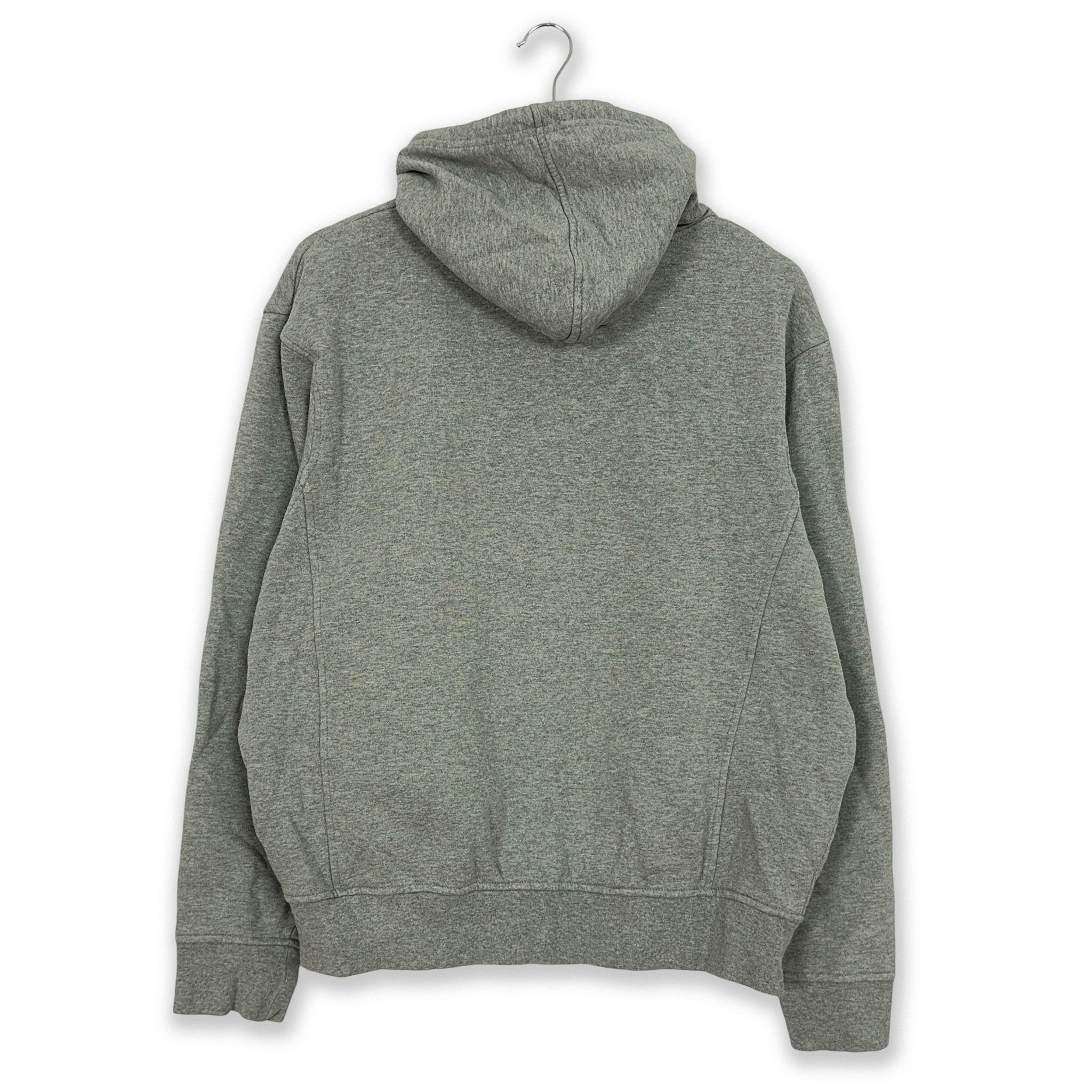 Felpa Fila Vintage grigia con cappuccio e zip anni 2000 logo grande - Taglia M/L uomo