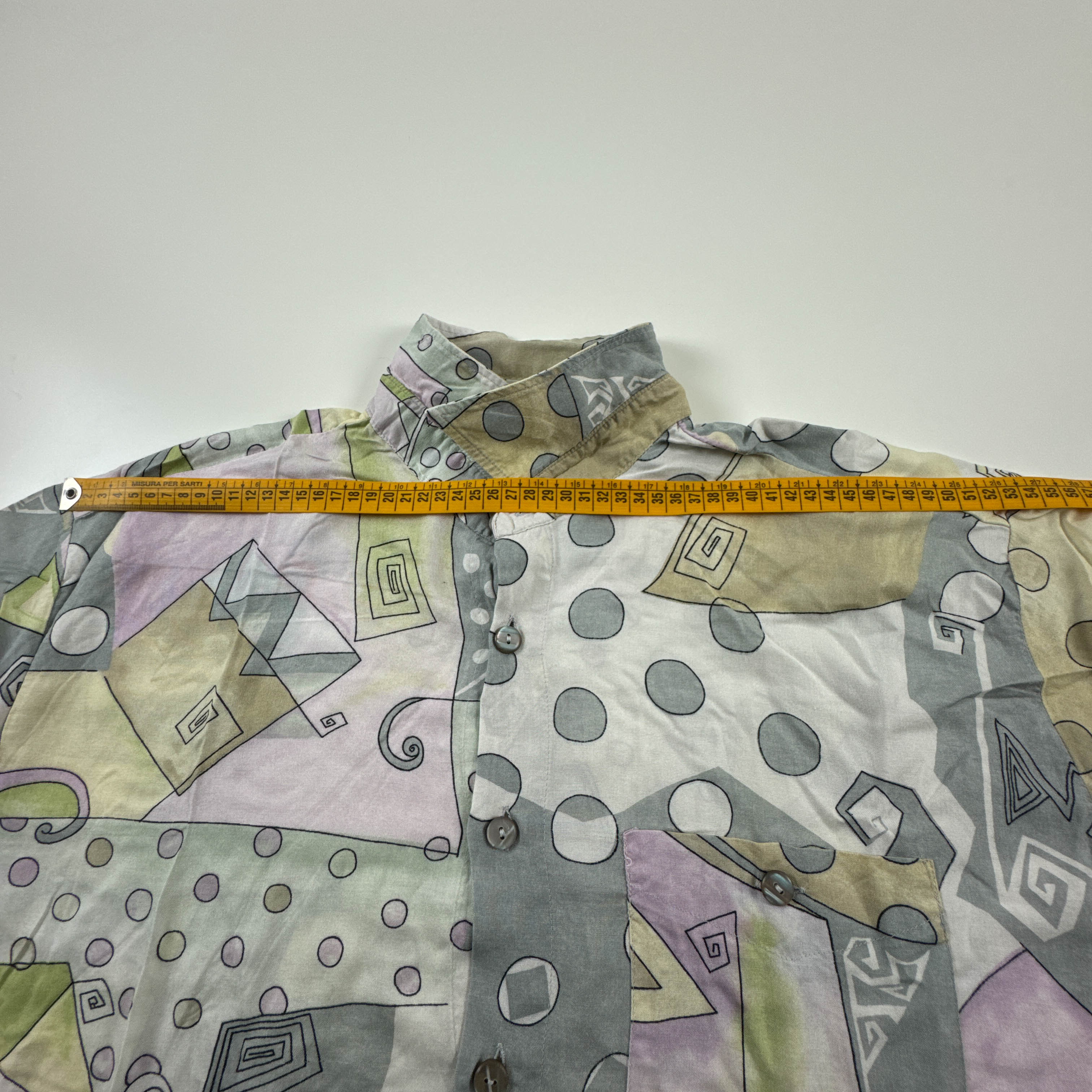 Camicia Vintage multicolore astratta geometrica anni 80 90 - Taglia L/XL uomo