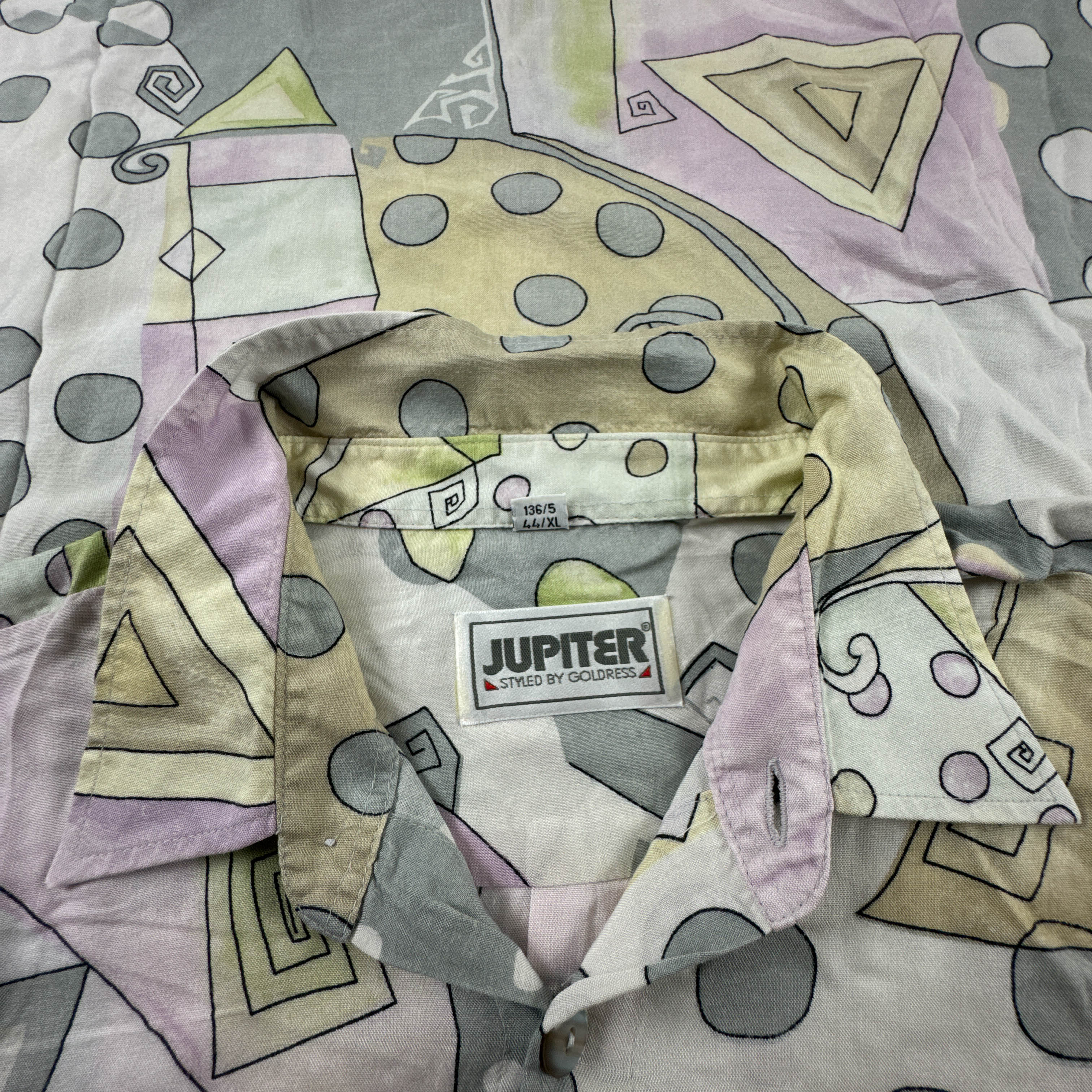 Camicia Vintage multicolore astratta geometrica anni 80 90 - Taglia L/XL uomo