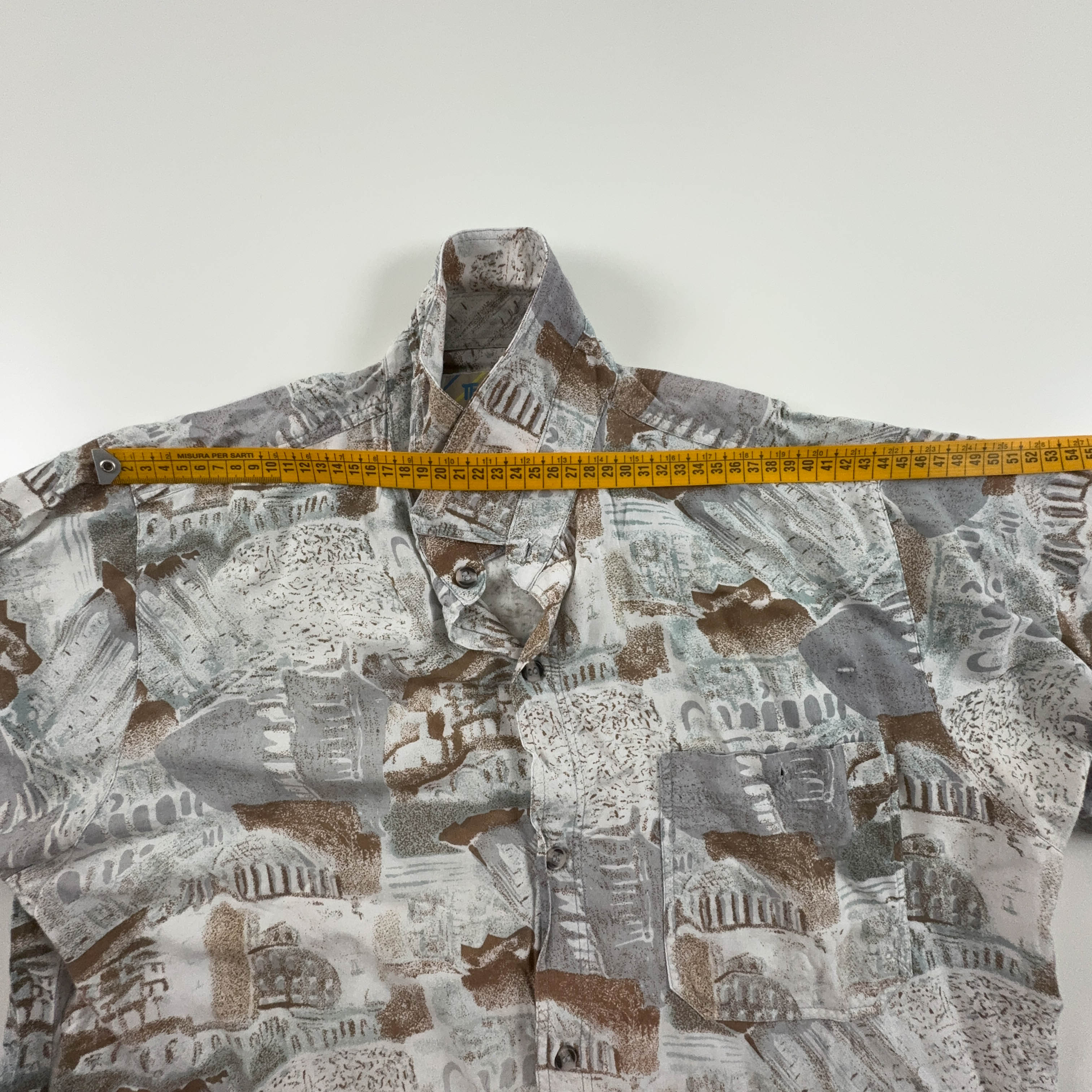 Camicia Vintage multicolore a fantasia astratta - Taglia M uomo