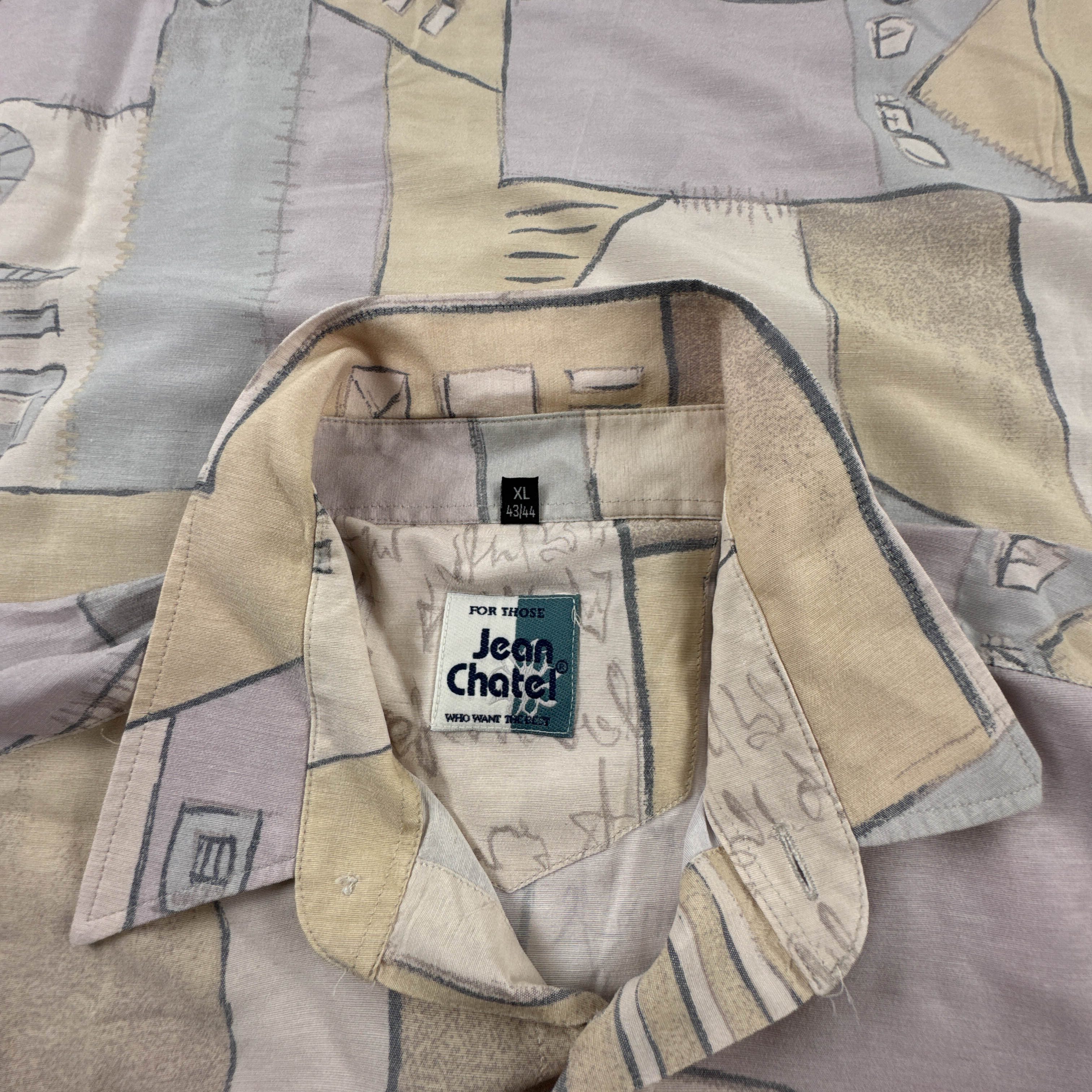 Camicia Vintage multicolore geometrica astratta anni 80 90 - Taglia L/XL uomo