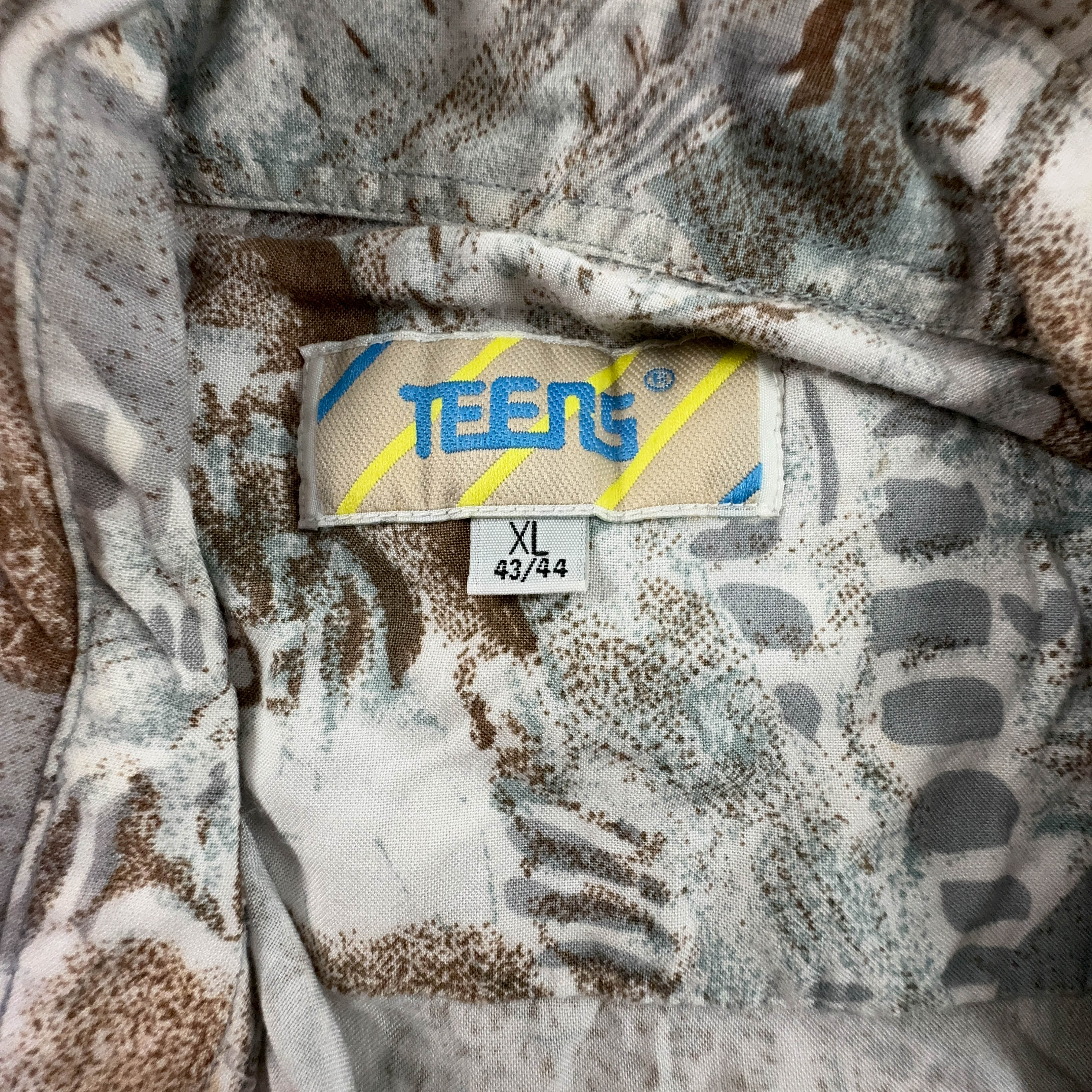 Camicia Vintage multicolore a fantasia astratta - Taglia M uomo