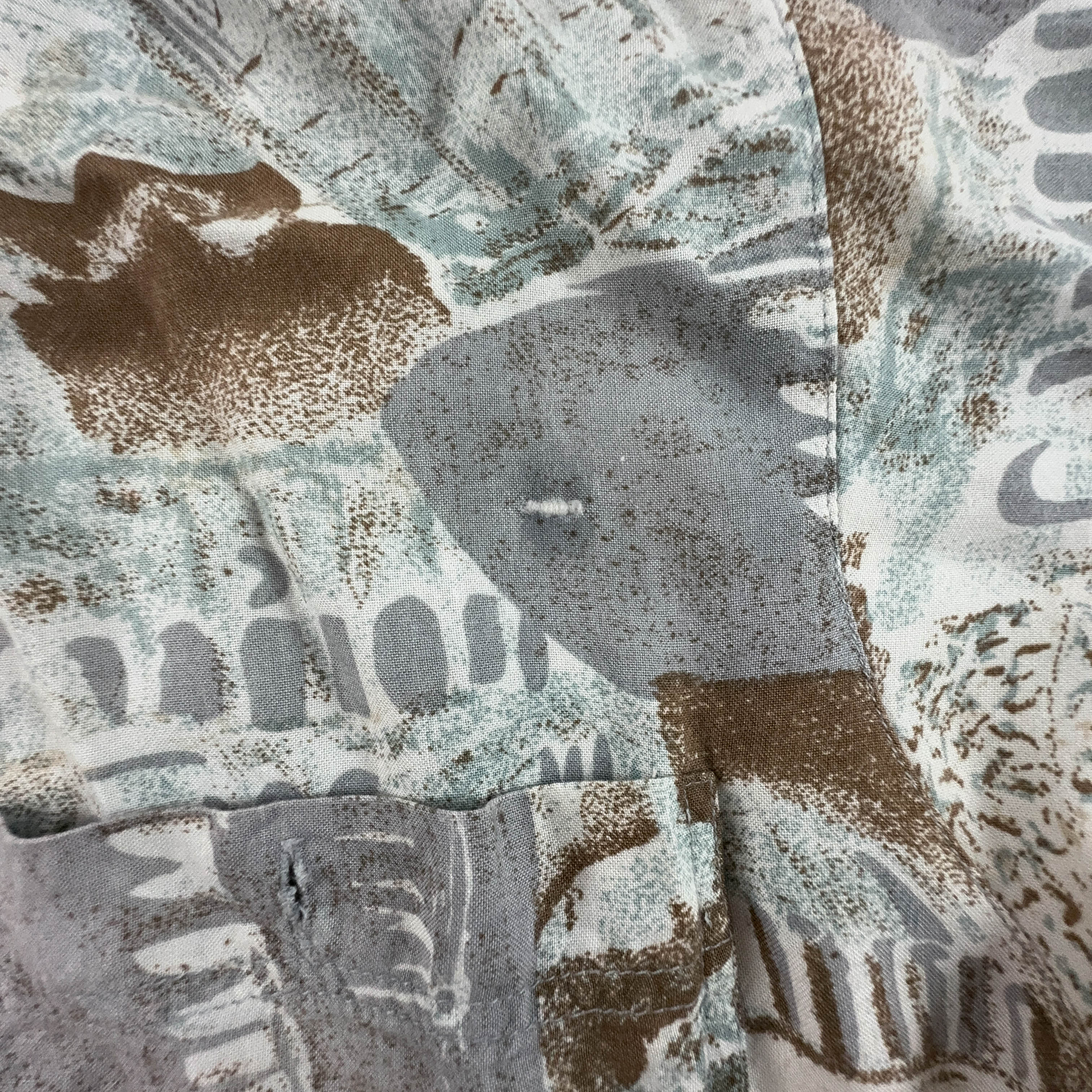 Camicia Vintage multicolore a fantasia astratta - Taglia M uomo