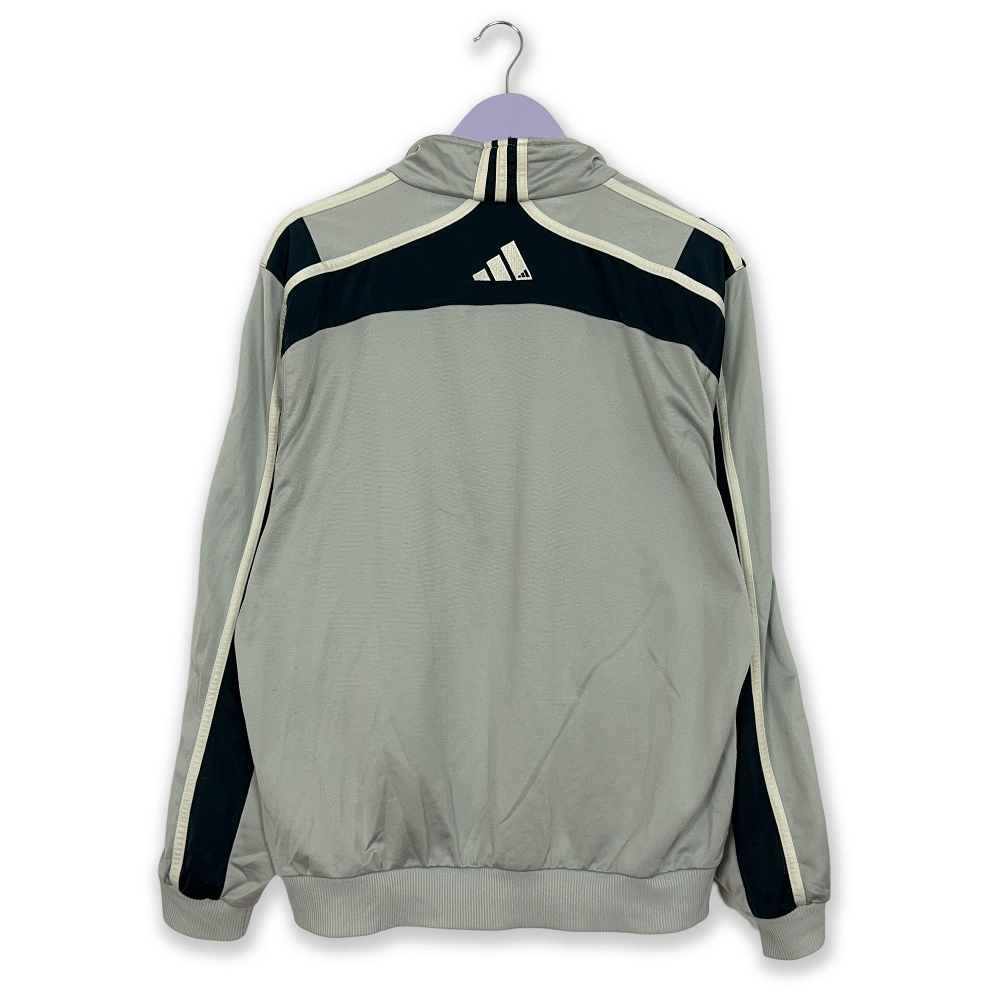 Felpa Adidas Vintage grigia con zip anni 2000 - Taglia 38 40 uomo