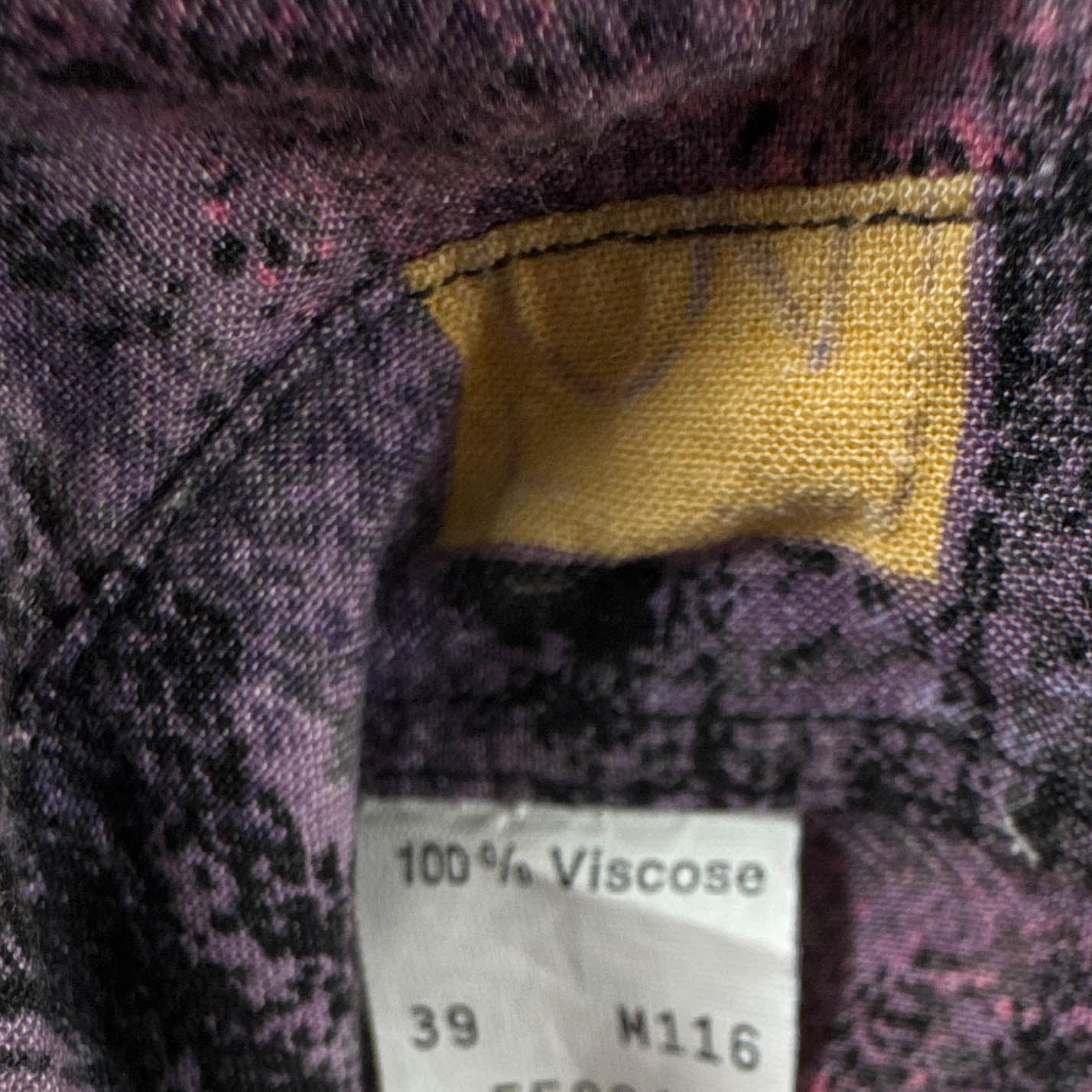 Camicia Vintage viola e gialla astratta geometrica anni 80 90 - Taglia M uomo