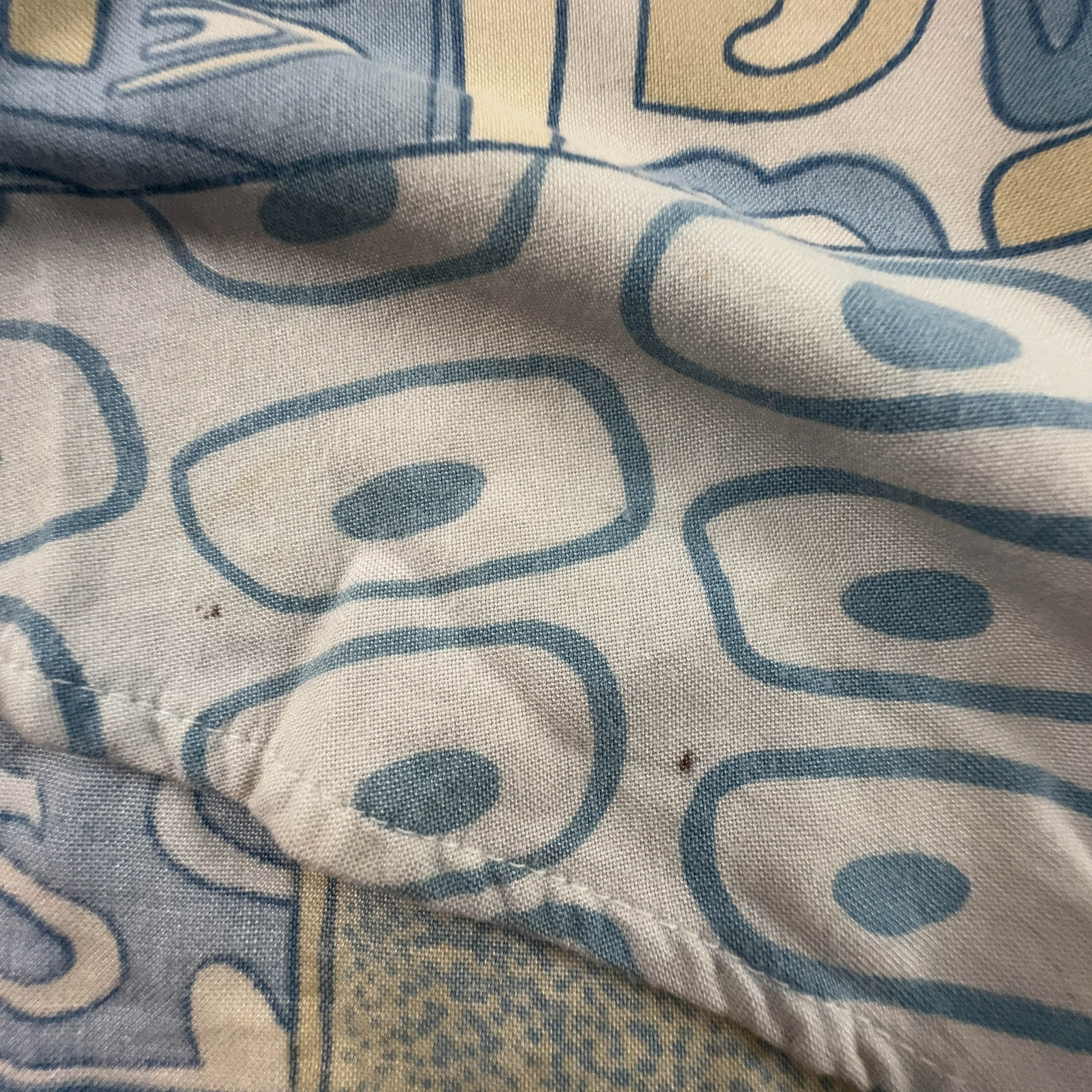 Camicia Vintage azzurra a fantasia astratta - Taglia 41 42 uomo