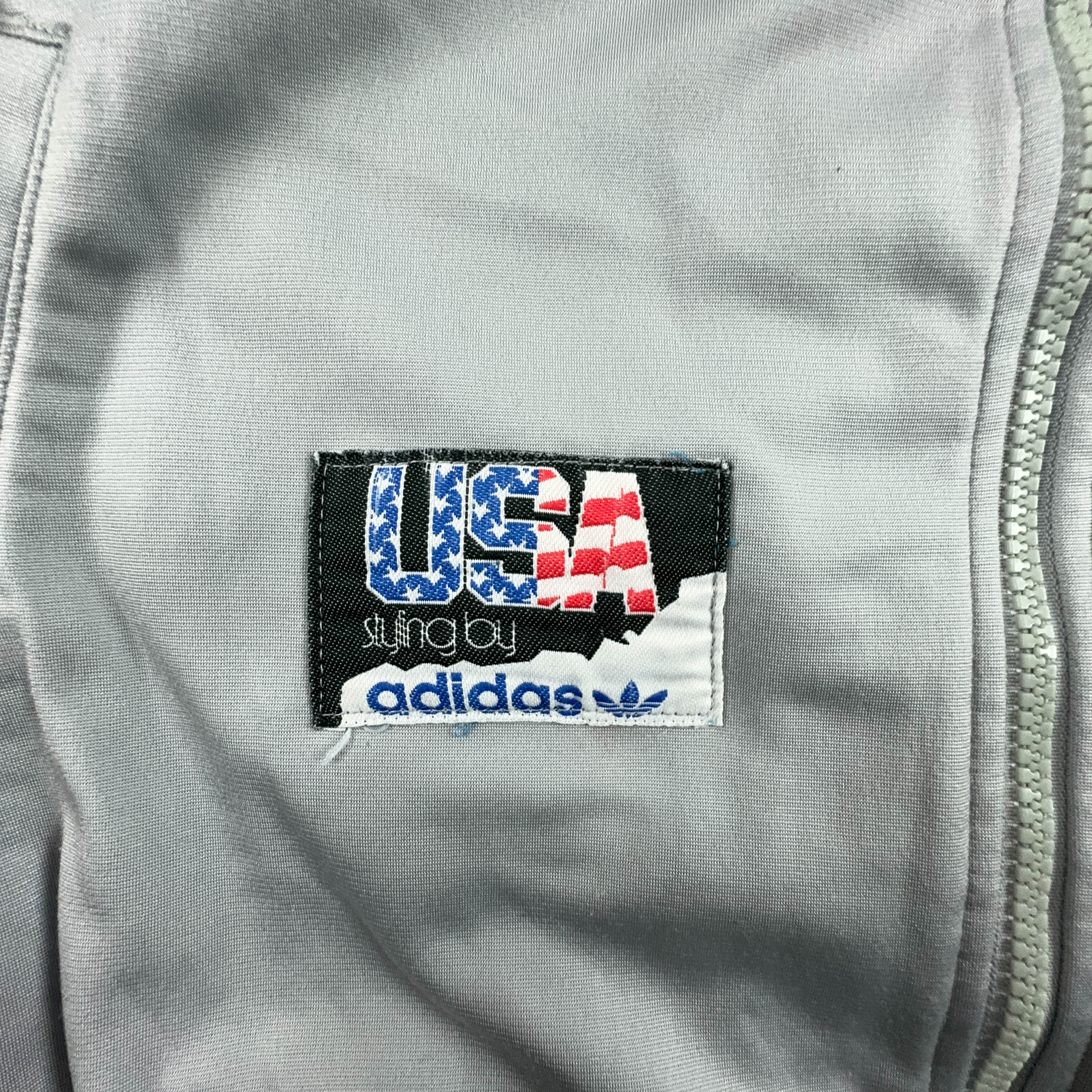 Felpa Adidas Vintage grigia con zip anni 2000 - Taglia 38 40 uomo