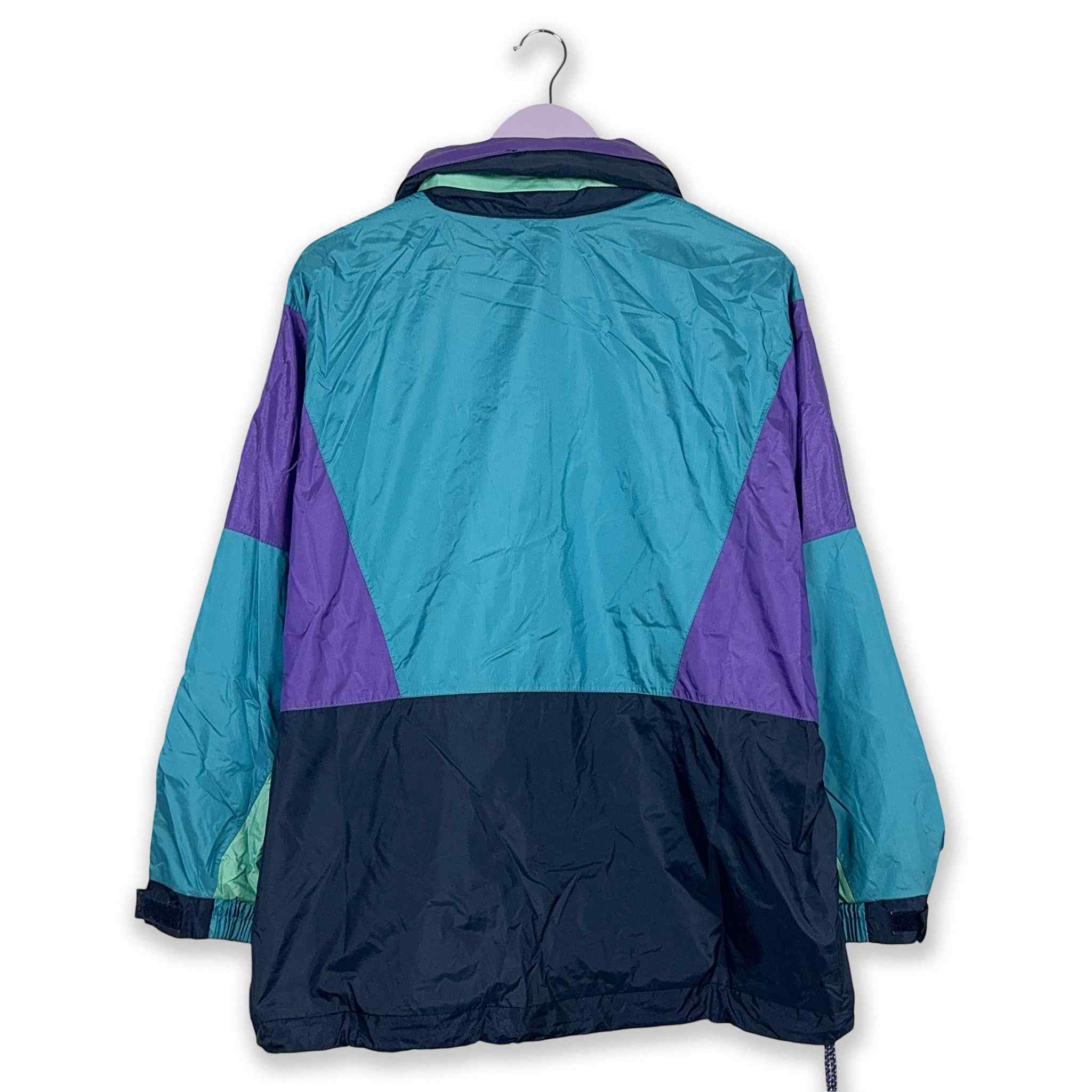 Jeantex Blue Vintage Patch Windbreaker Jacket - Size M/L Men