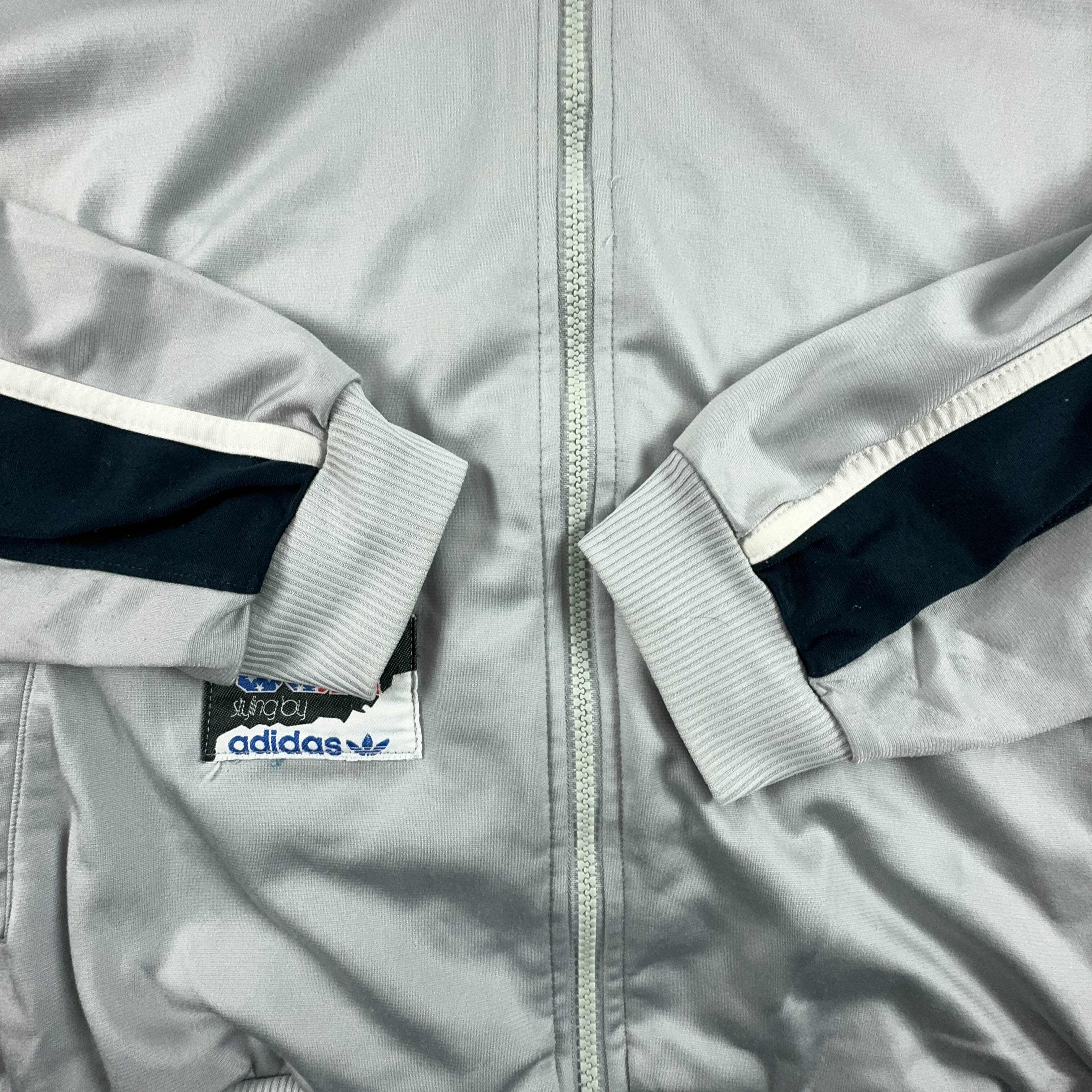 Felpa Adidas Vintage grigia con zip anni 2000 - Taglia 38 40 uomo