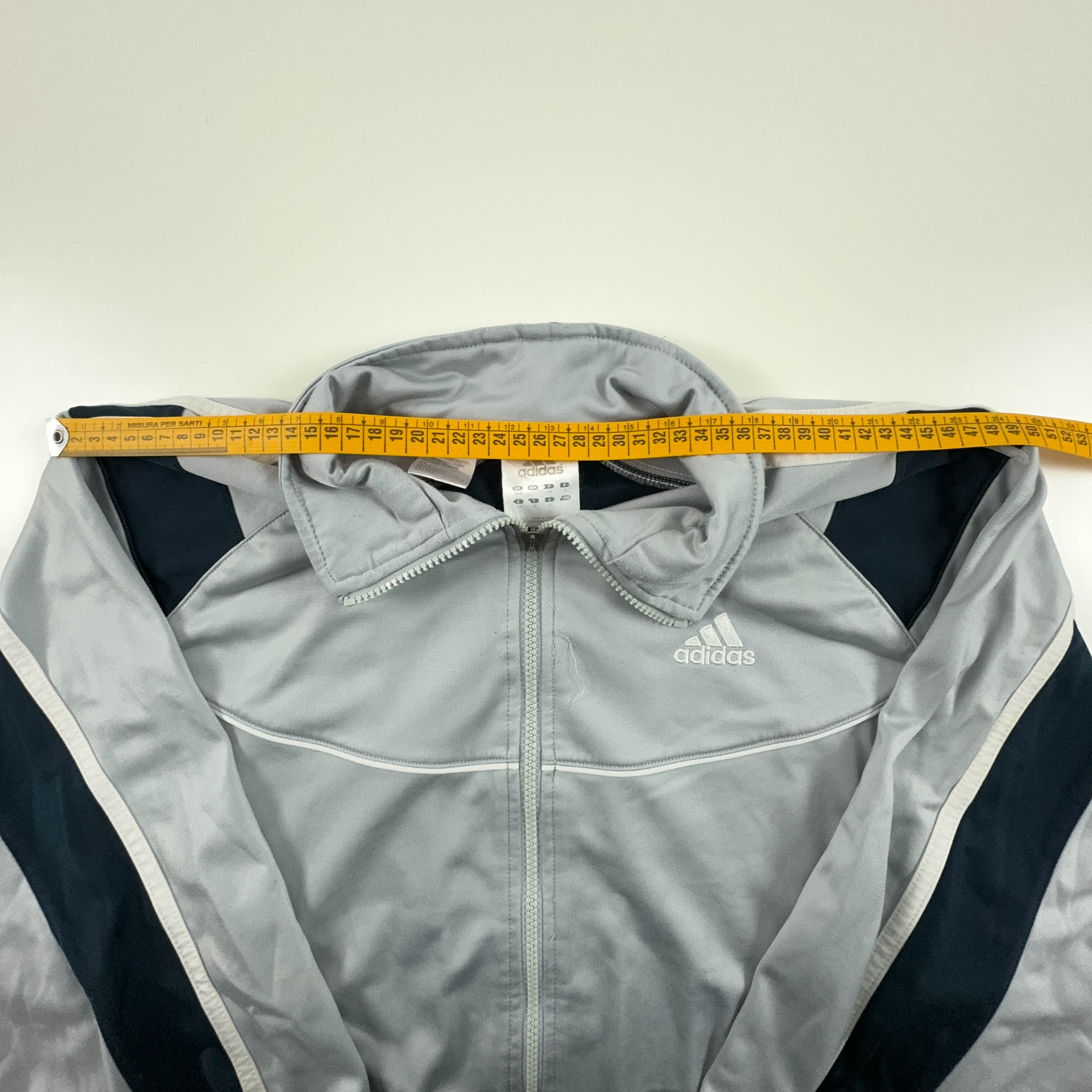 Felpa Adidas Vintage grigia con zip anni 2000 - Taglia 38 40 uomo