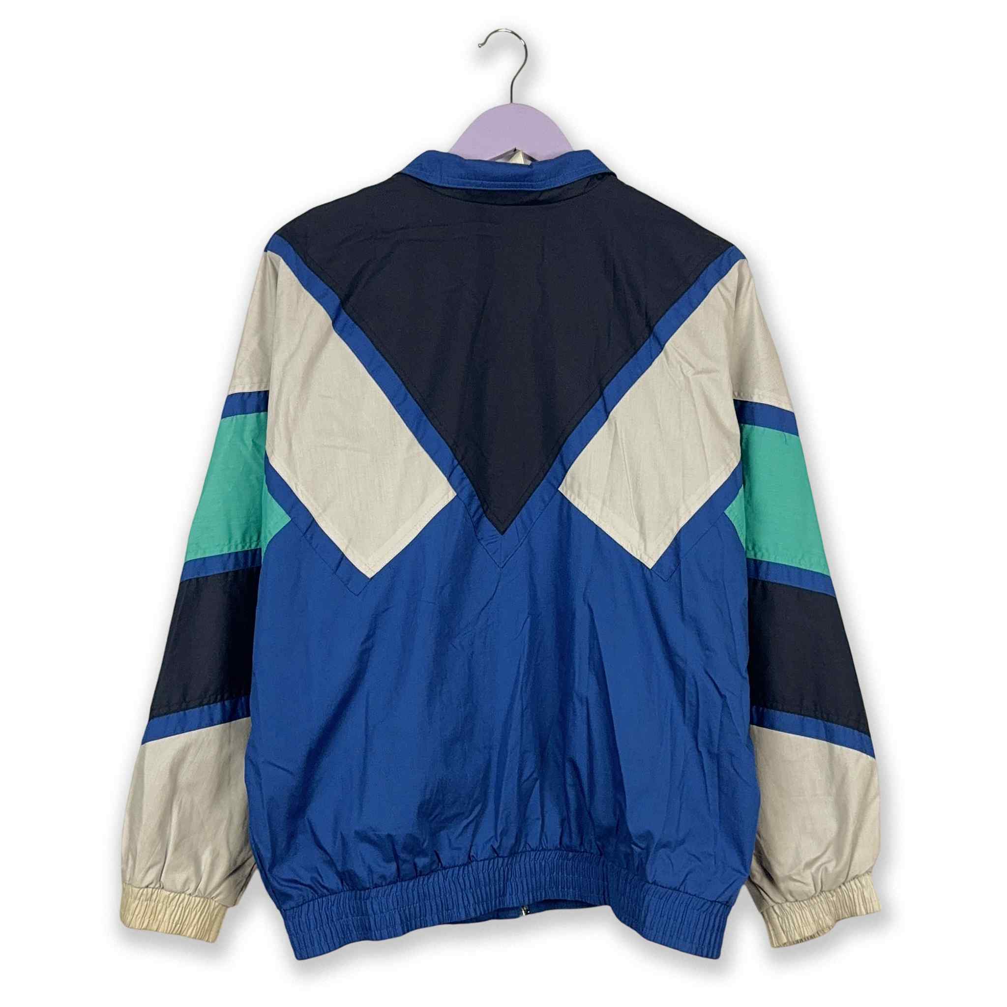 Adidas Vintage 90's Lined Windbreaker Jacket Blue & White - Men's Size L