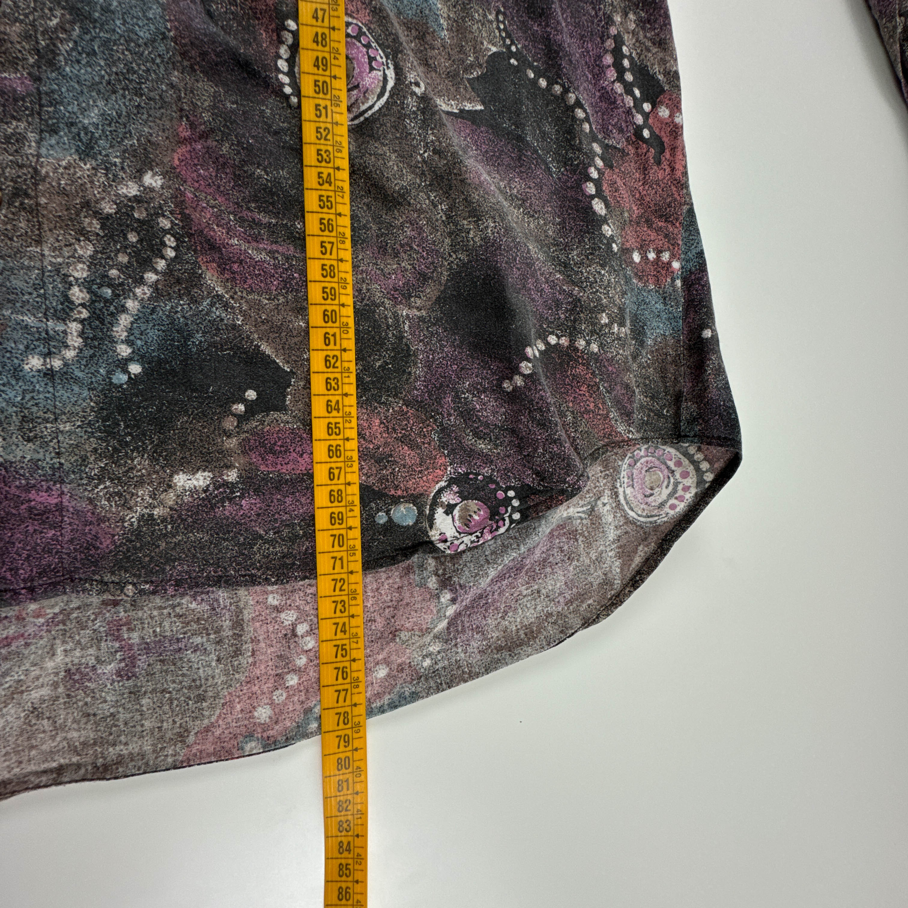 Camicia Vintage multicolore fantasia astratta in cotone anni 80 90 - Taglia L uomo