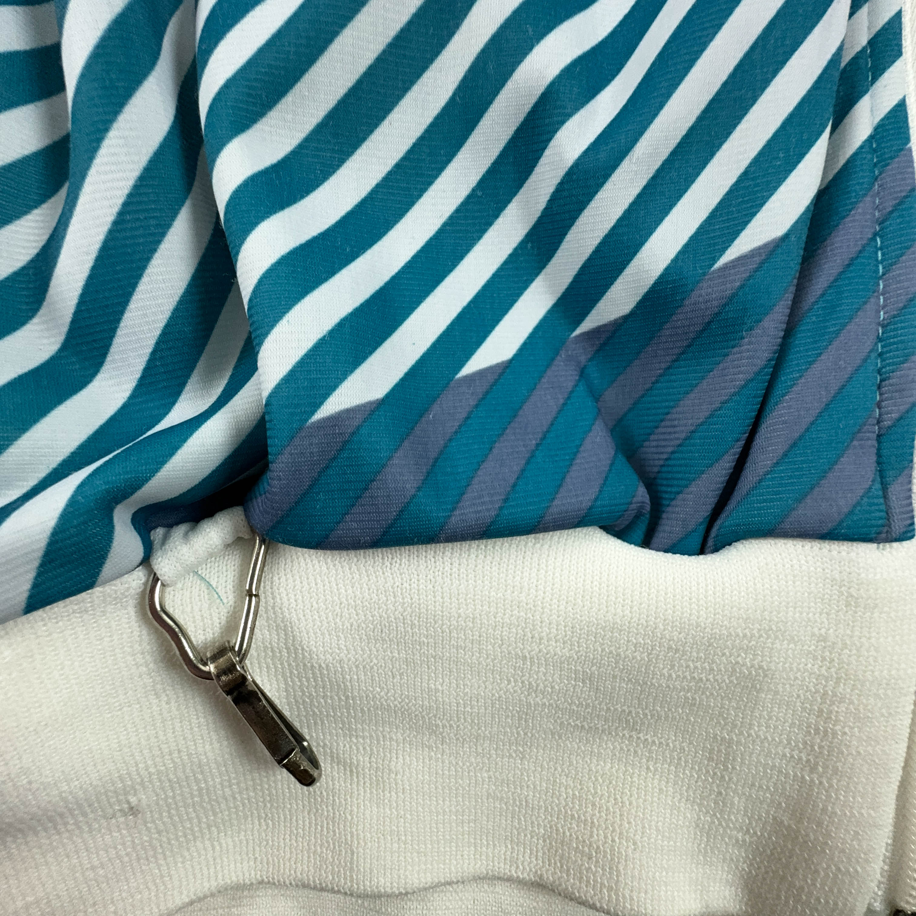 Felpa Australian Alpina Vintage bianca e azzurra con zip - Taglia 48 uomo