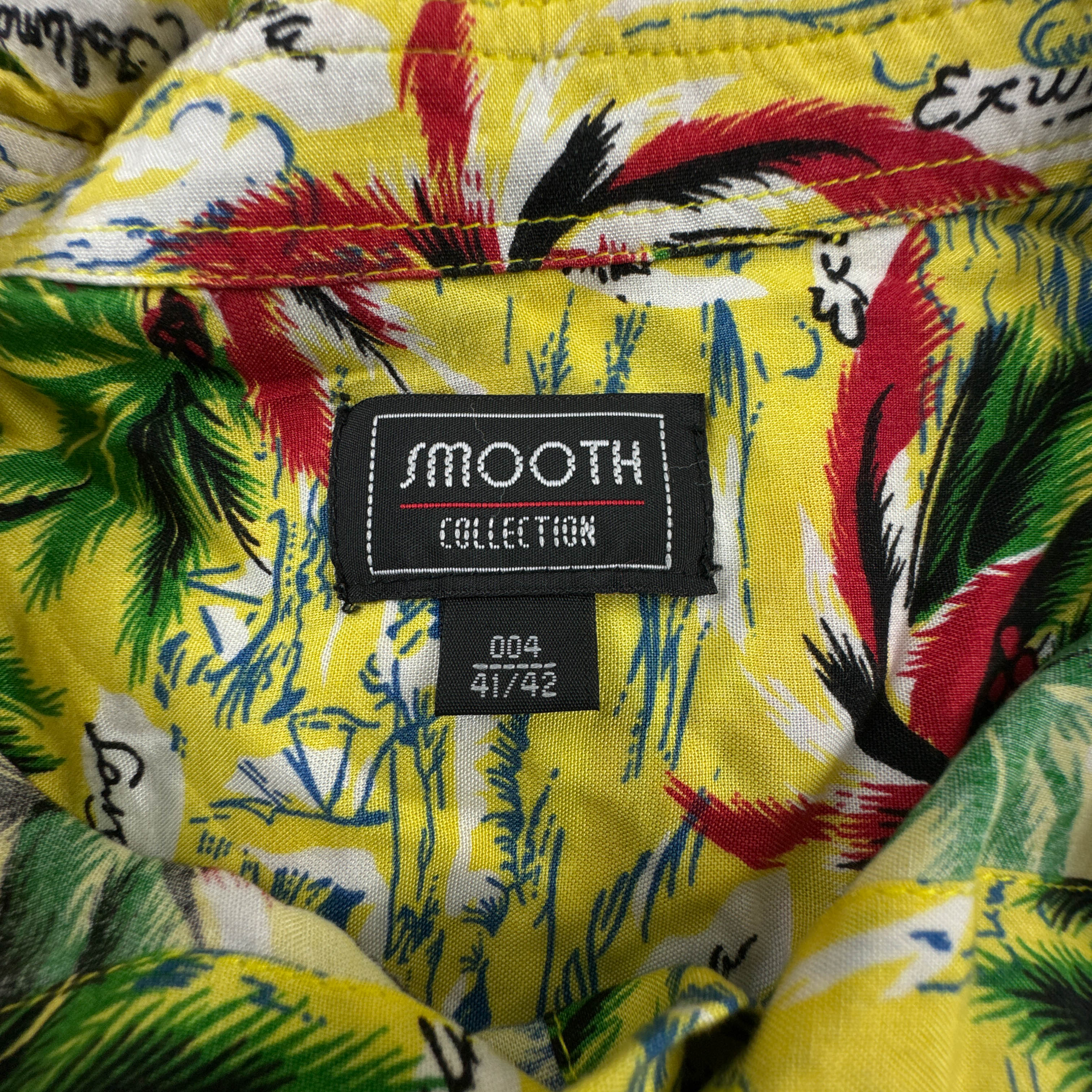 Camicia Vintage gialla e verde fantasia hawaii anni 80 90 - Taglia L/XL uomo