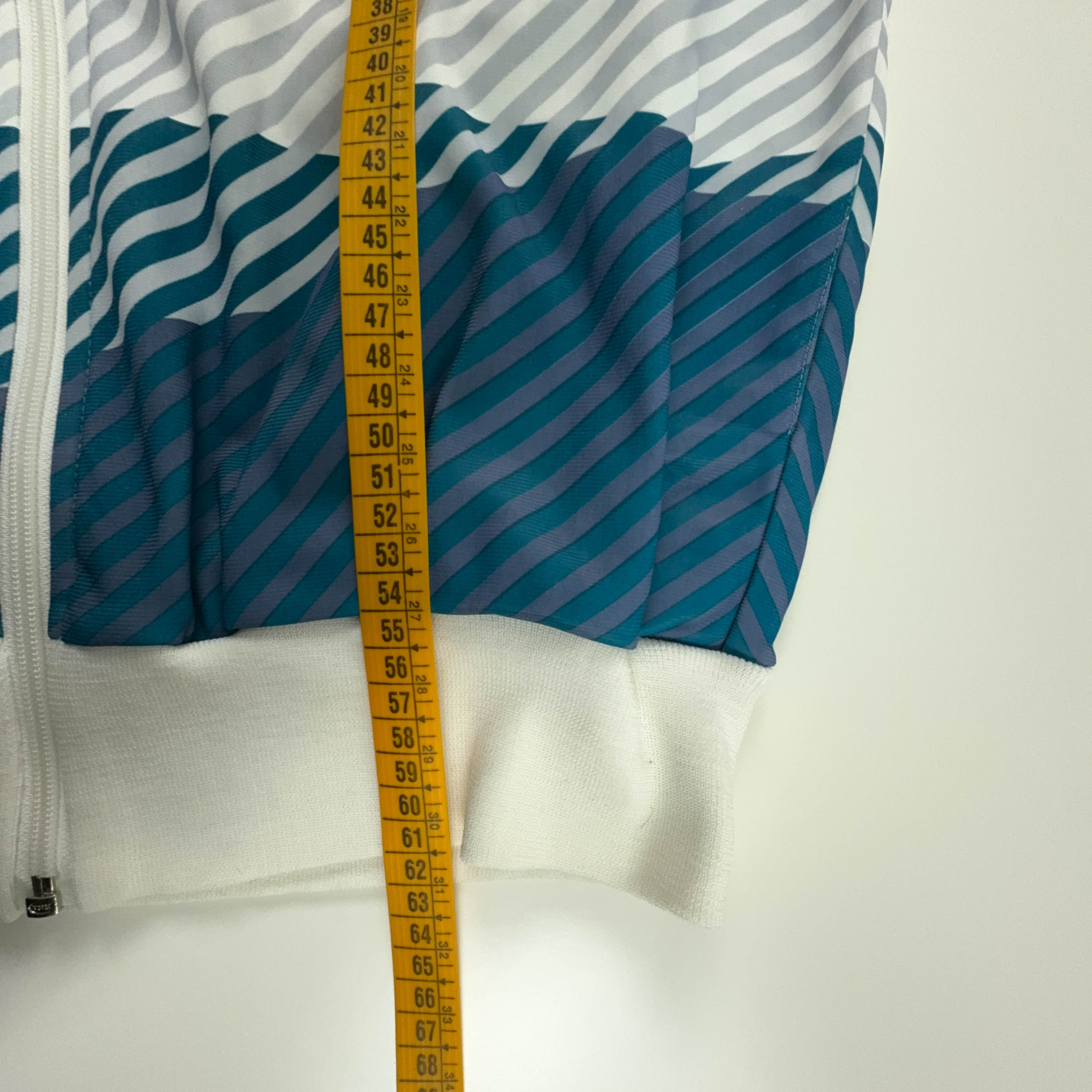 Felpa Australian Alpina Vintage bianca e azzurra con zip - Taglia 48 uomo