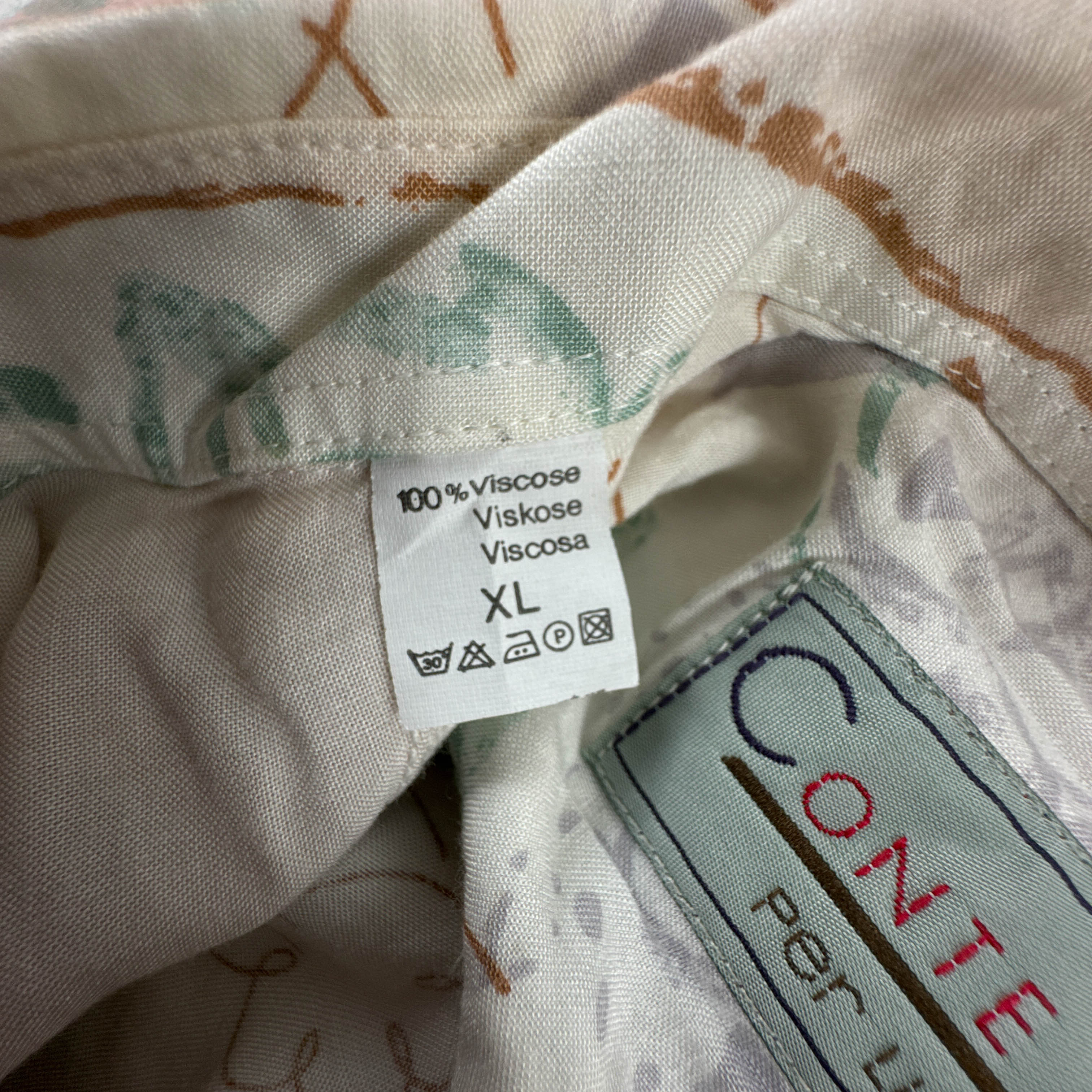 Camicia Vintage multicolore fantasia astratta anni 80 90 - Taglia XL uomo