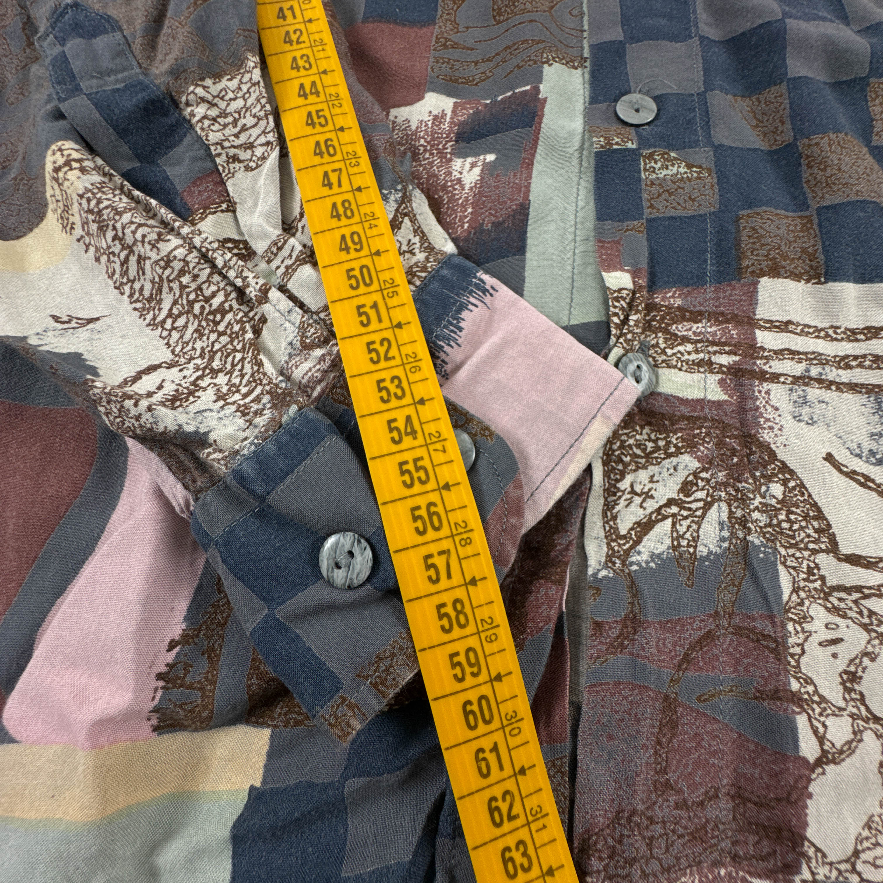 Camicia Vintage multicolore fantasia astratta geometrica anni 80 90 - Taglia L uomo
