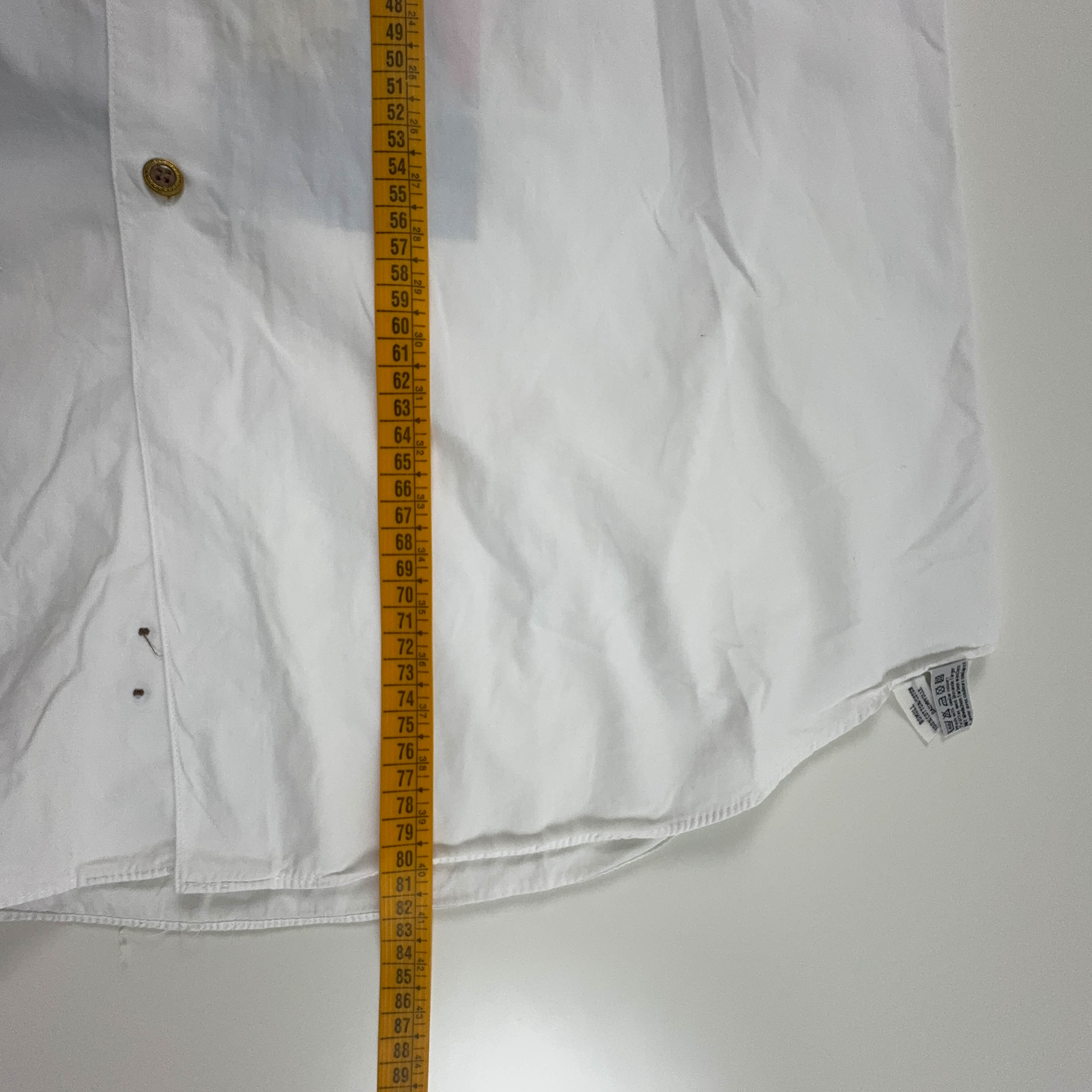 Camicia Vintage bianca con stampa sul retro - Taglia L/XL uomo