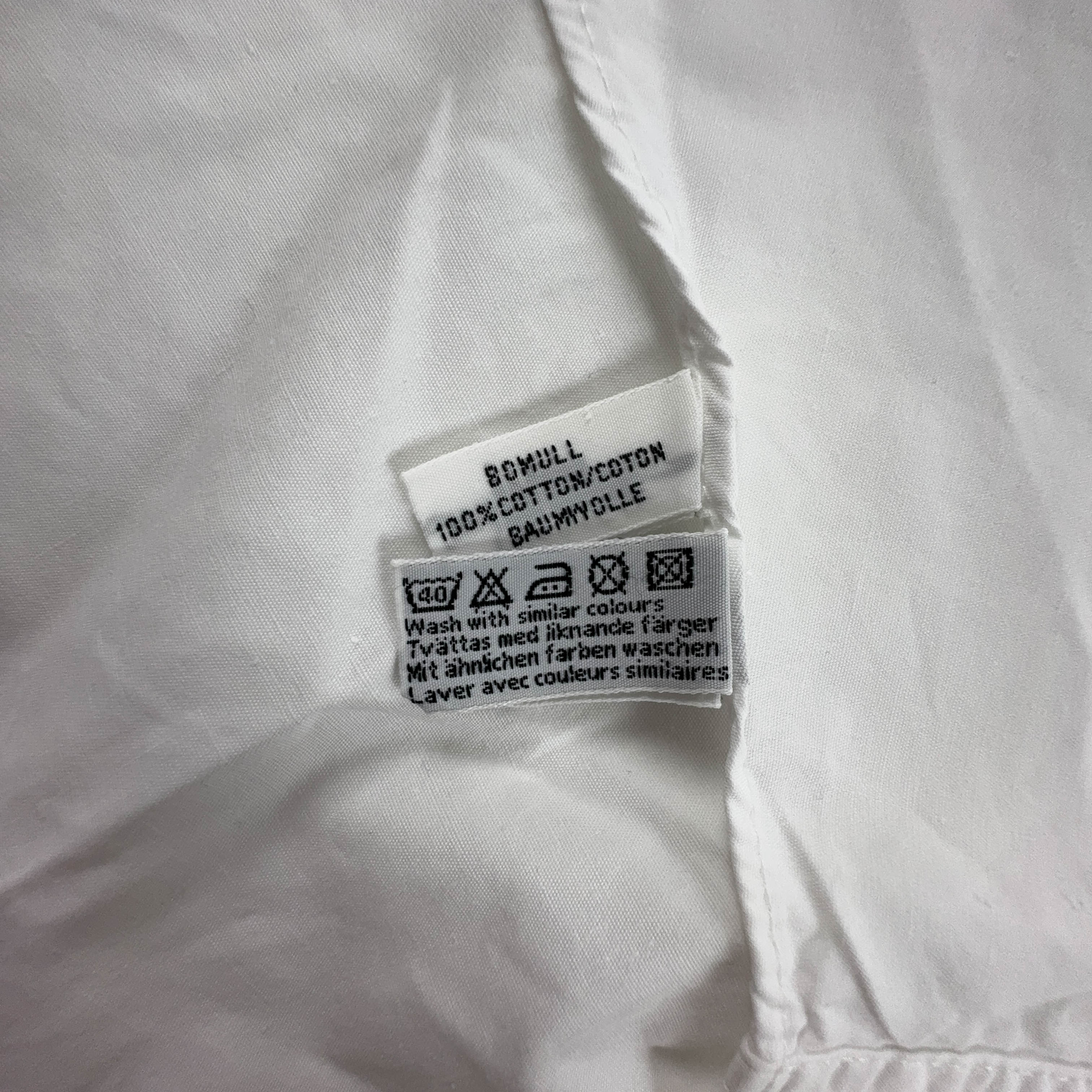 Camicia Vintage bianca con stampa sul retro - Taglia L/XL uomo