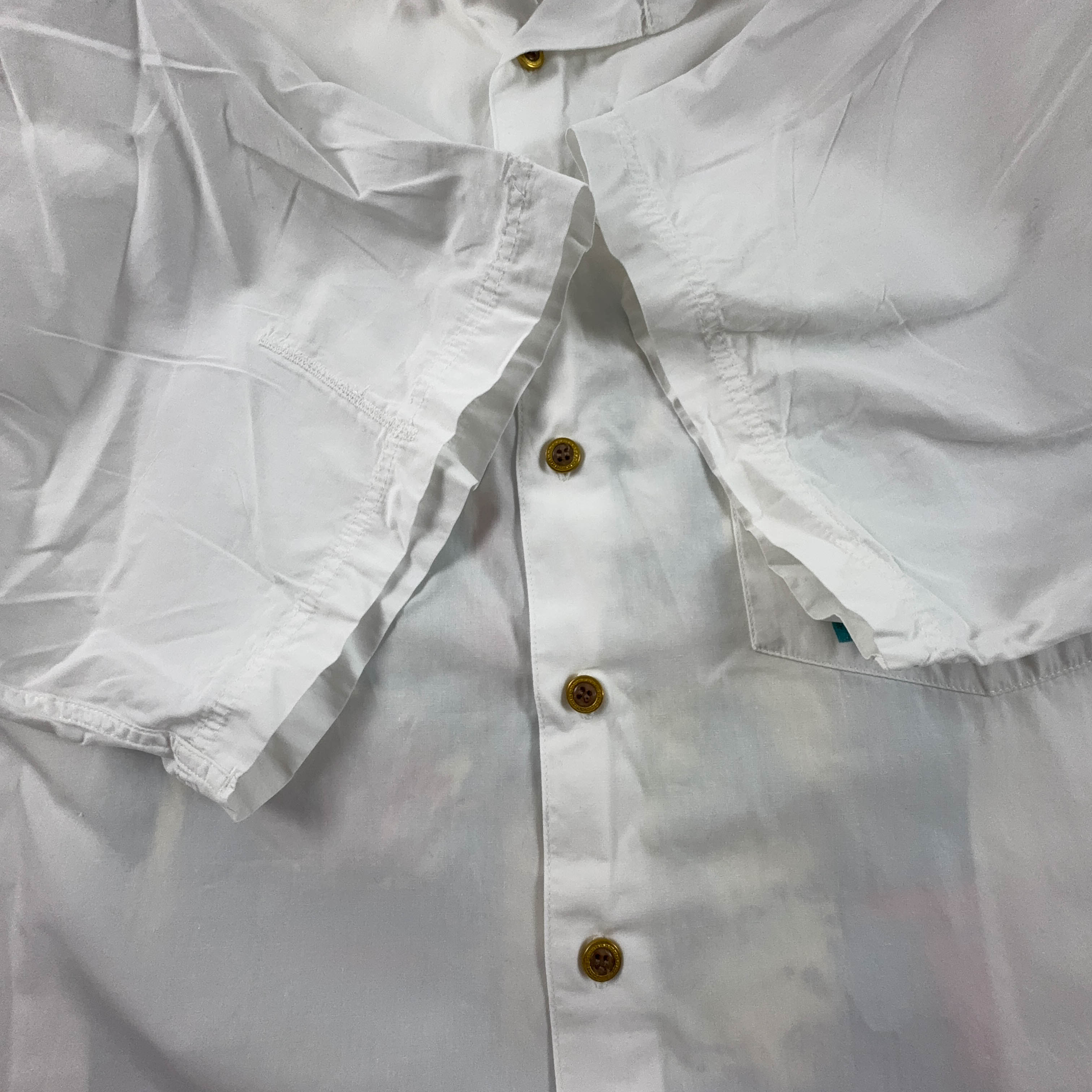 Camicia Vintage bianca con stampa sul retro - Taglia L/XL uomo