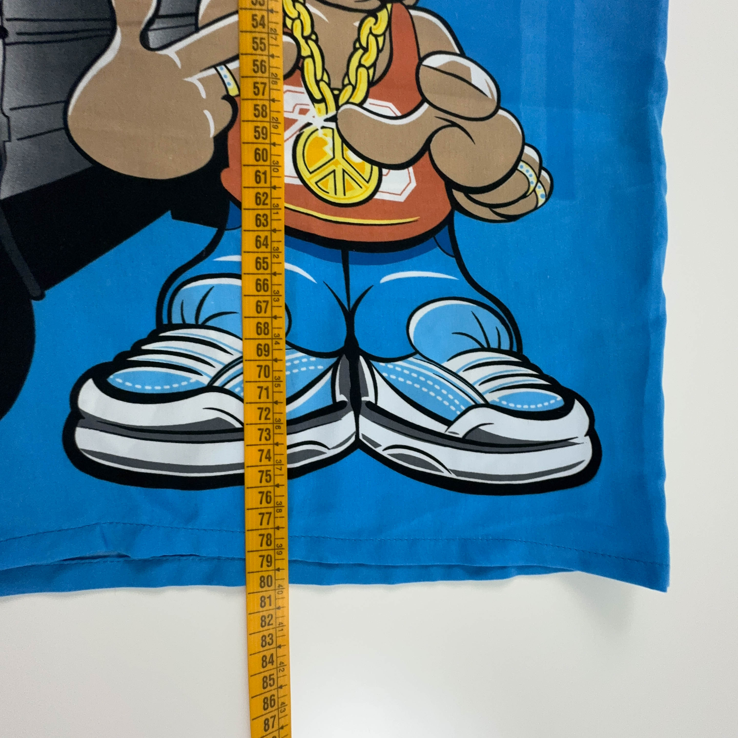 Camicia Vintage blu all on print cartoon - Taglia L/XL uomo