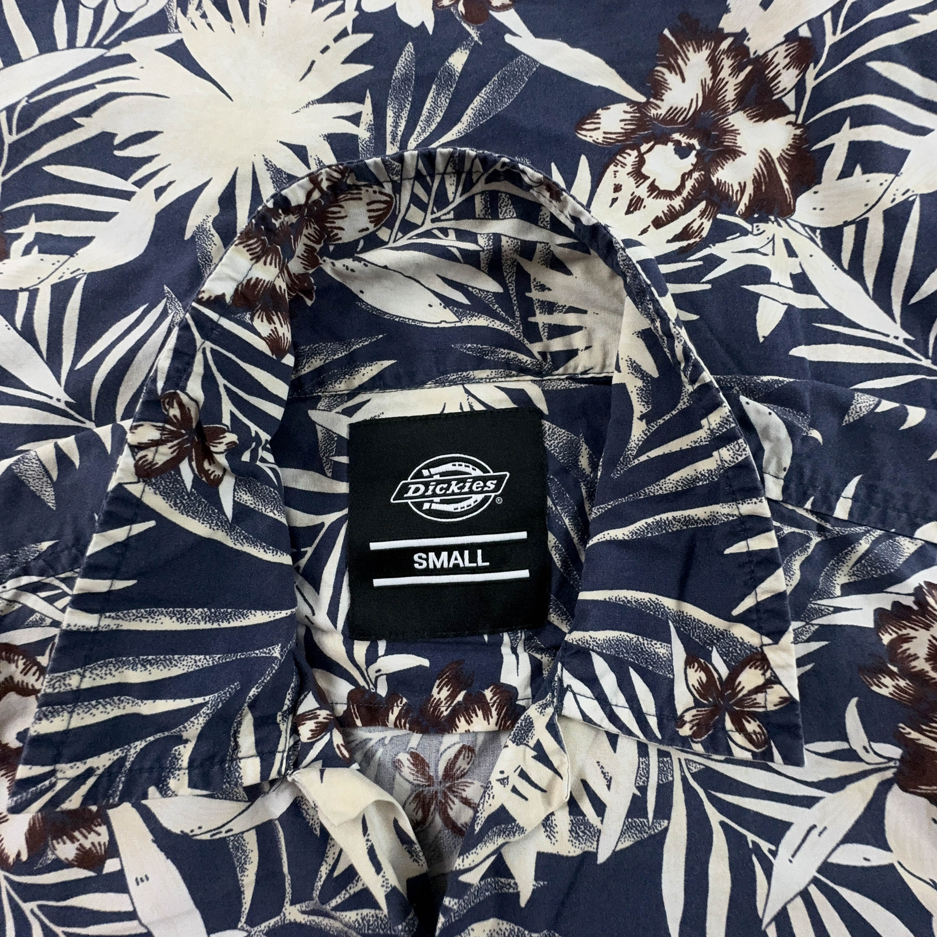 Camicia Dickies Vintage blu scura a fantasia astratta - Taglia XS/S uomo