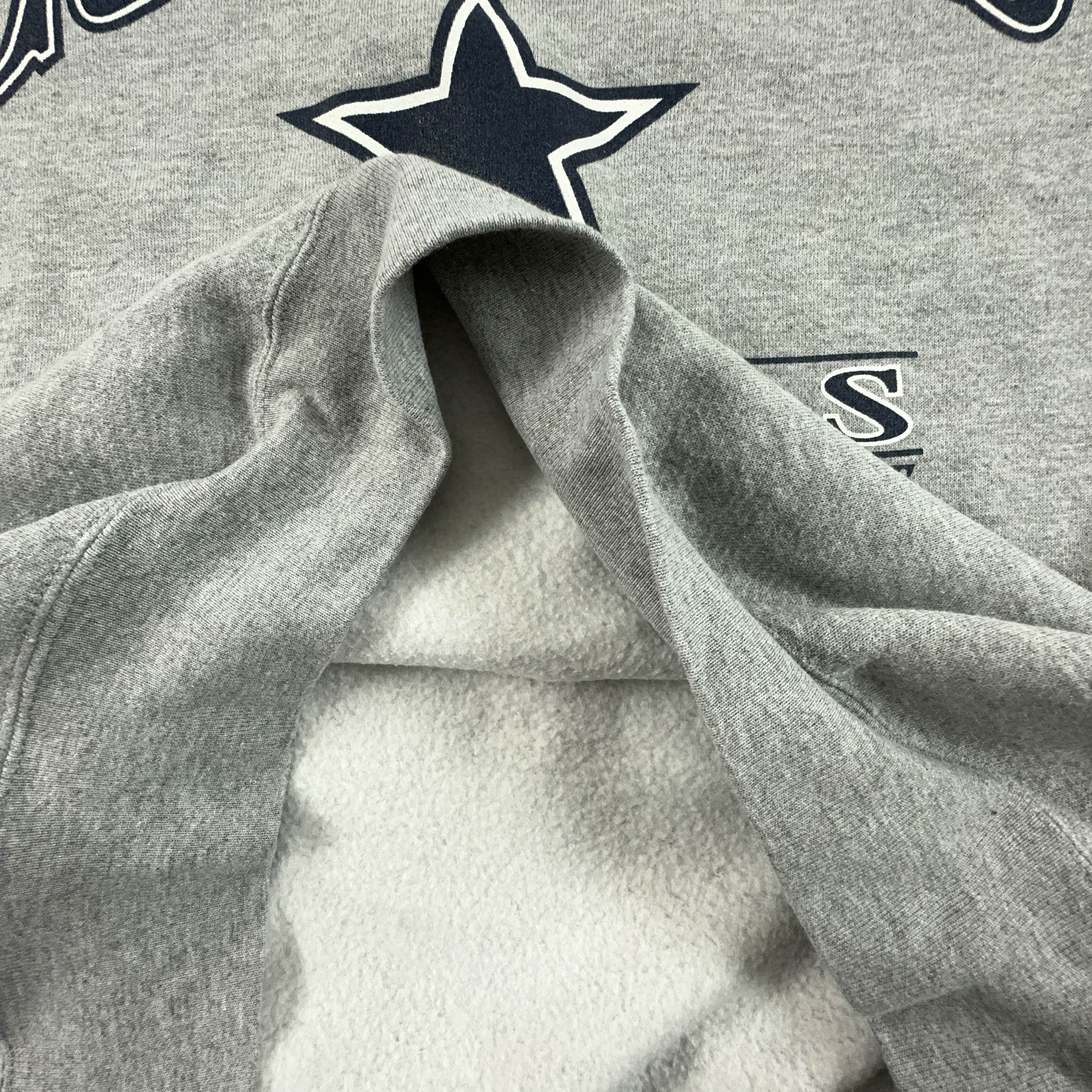 Felpa Lee Cowboys Dallas Vintage grigia a girocollo con stampa Made in USA - Taglia XL/XXL uomo