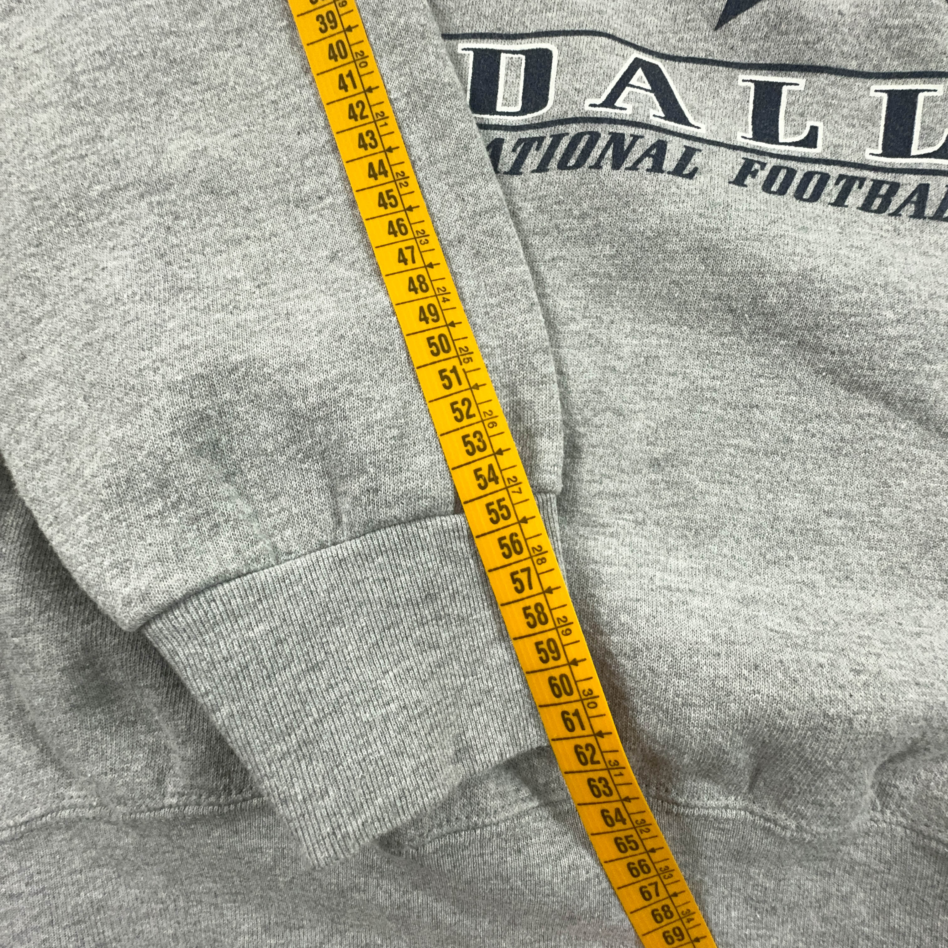 Felpa Lee Cowboys Dallas Vintage grigia a girocollo con stampa Made in USA - Taglia XL/XXL uomo