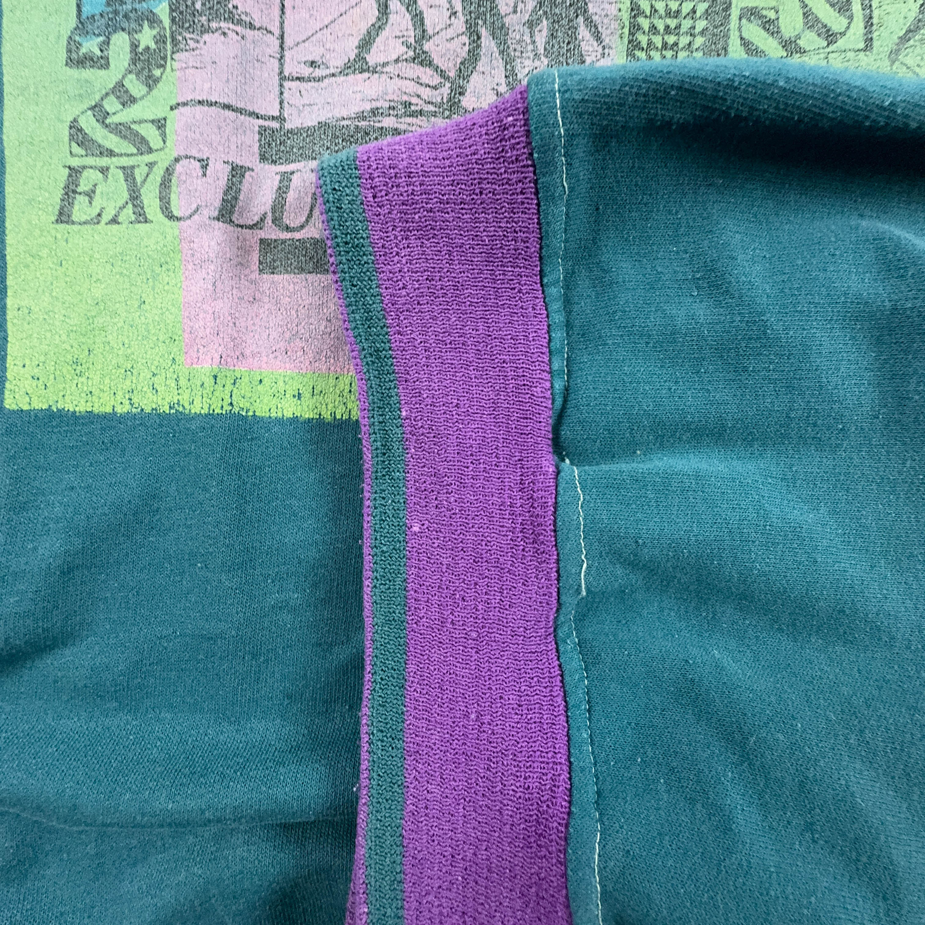 Felpa Puma Vintage blu verde a girocollo con stampa anni 90 - Taglia 7 L uomo