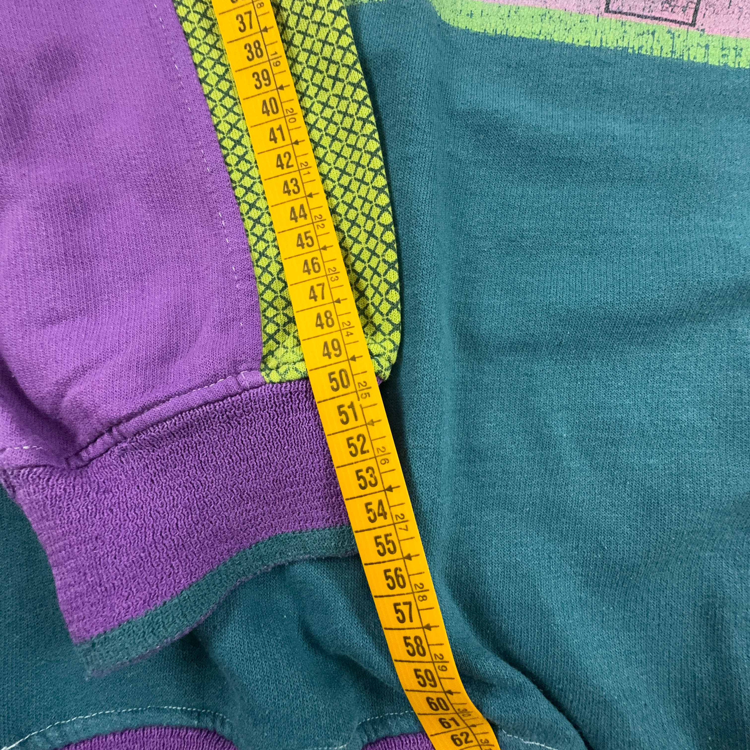 Felpa Puma Vintage blu verde a girocollo con stampa anni 90 - Taglia 7 L uomo