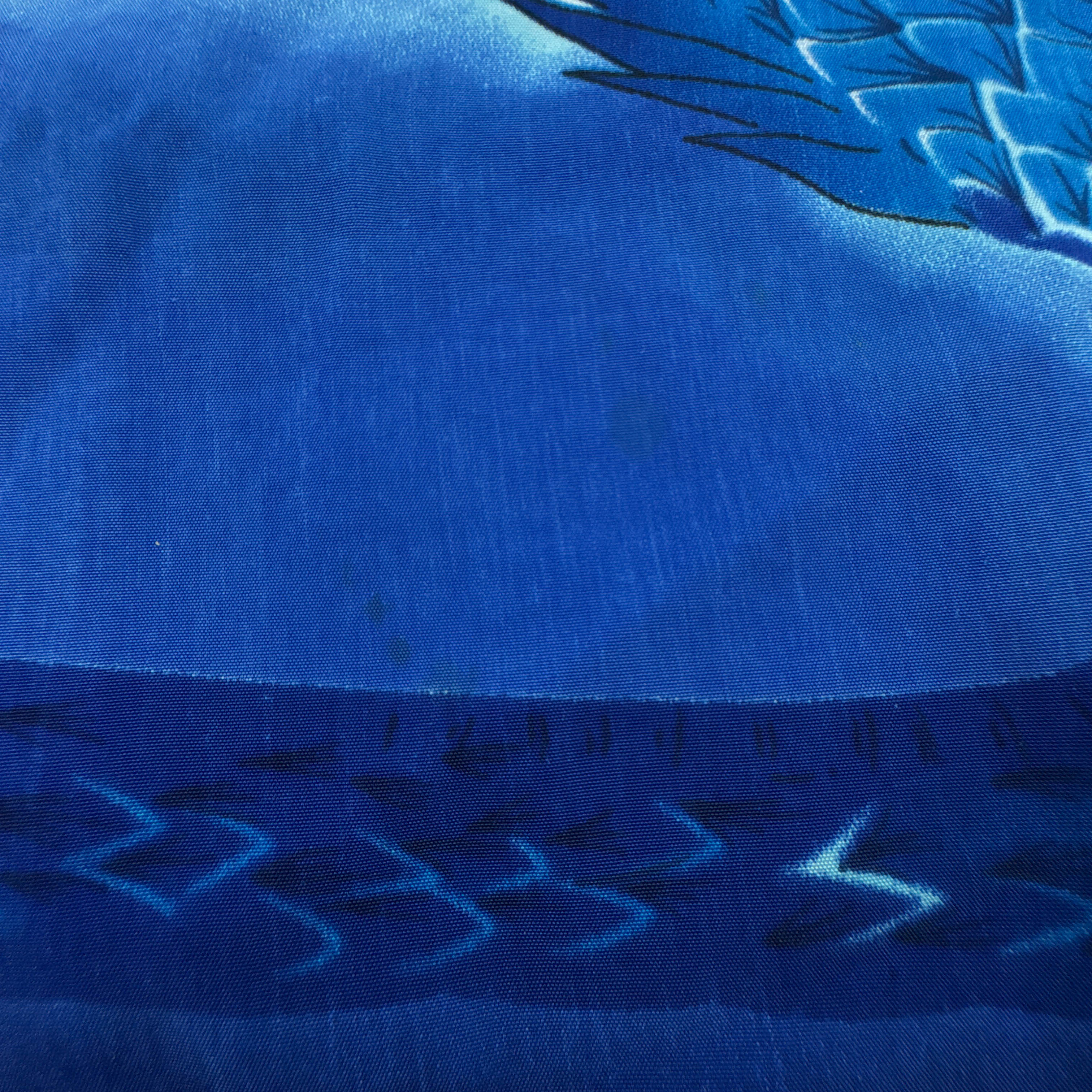 Camicia Vintage blu con stampa dragone all over anni 80 90 - Taglia XS uomo