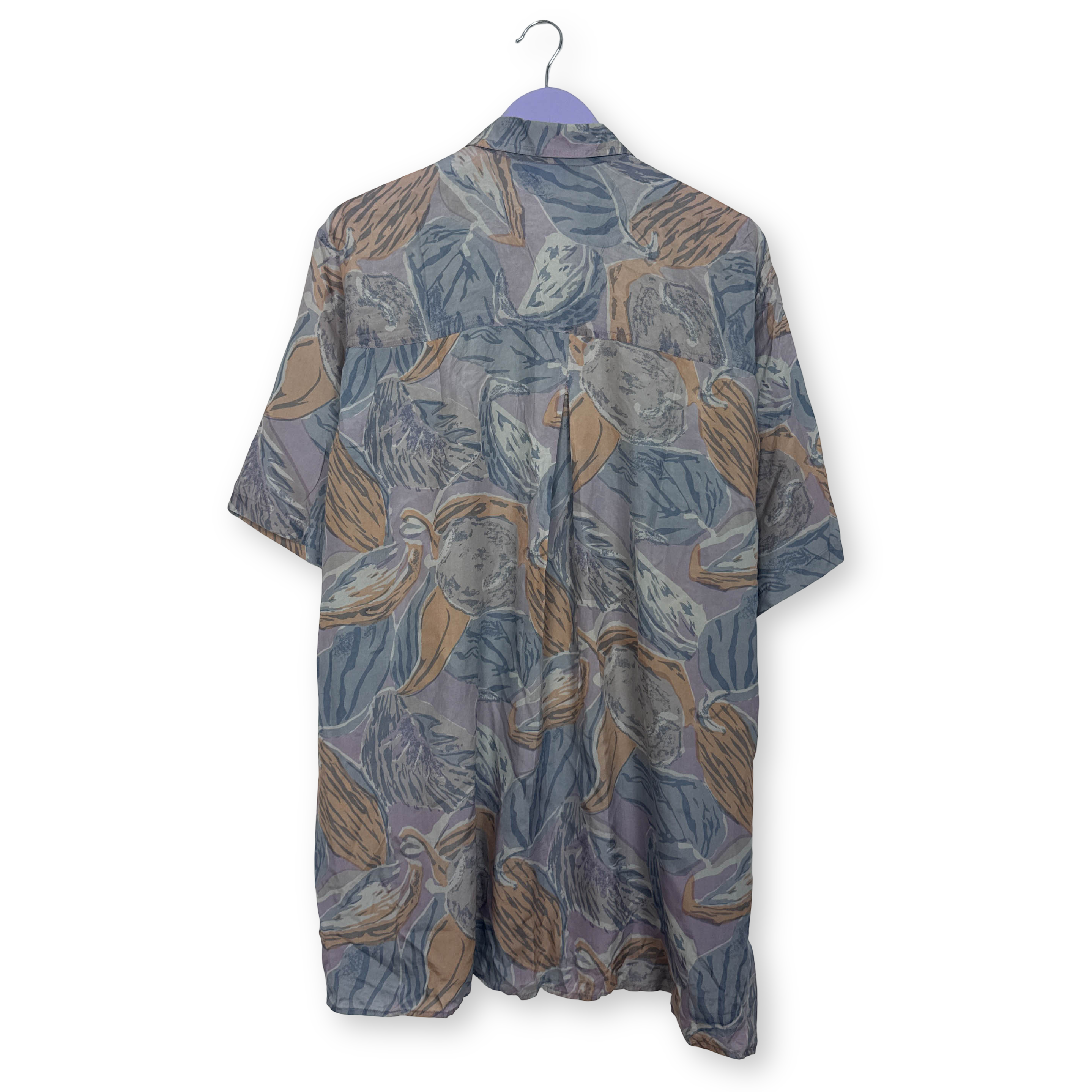 Camicia Vintage New Fast multicolore fantasia astratta 100% seta anni 80 90 - Taglia L uomo