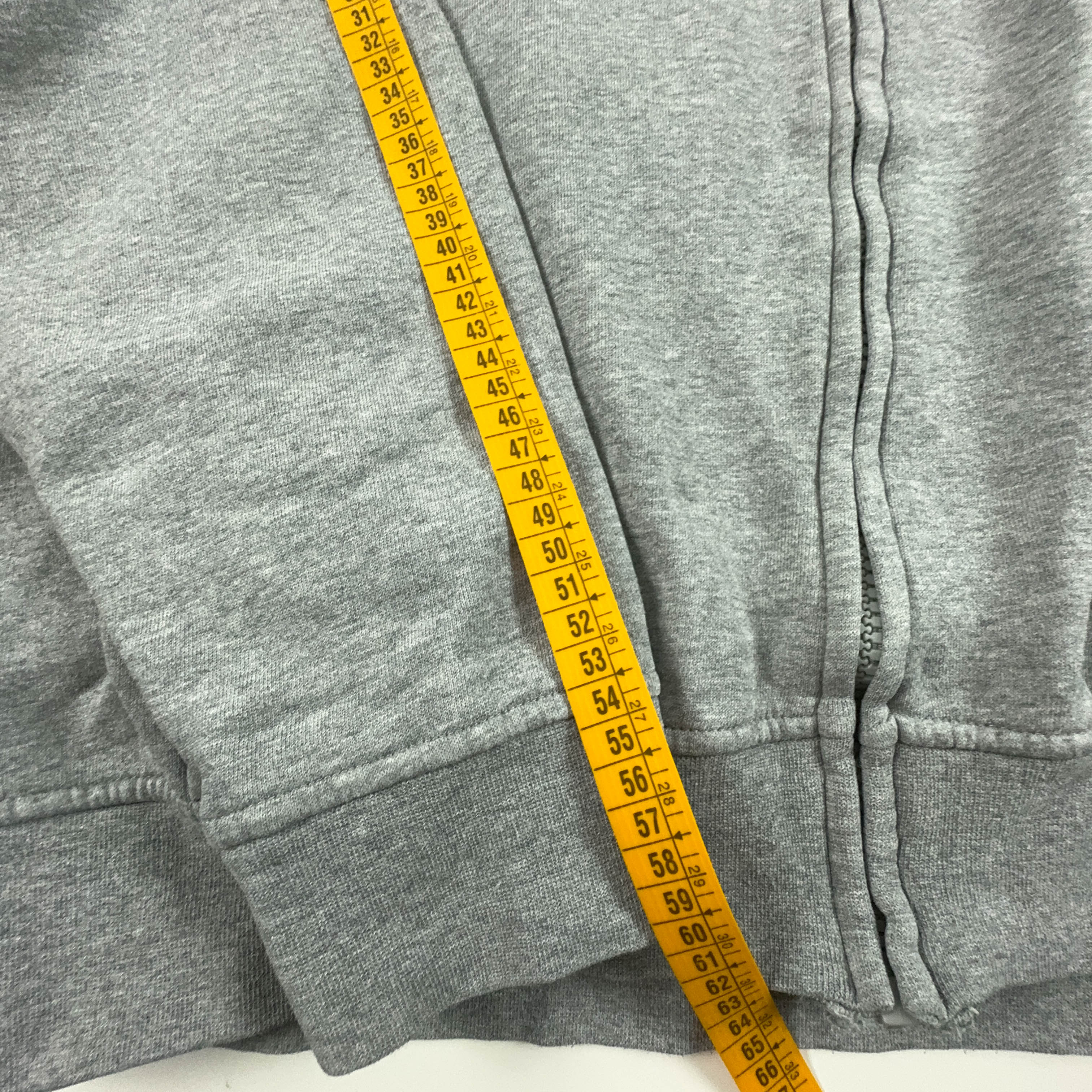 Felpa Fila Vintage grigia con cappuccio e zip anni 2000 logo grande - Taglia M/L uomo